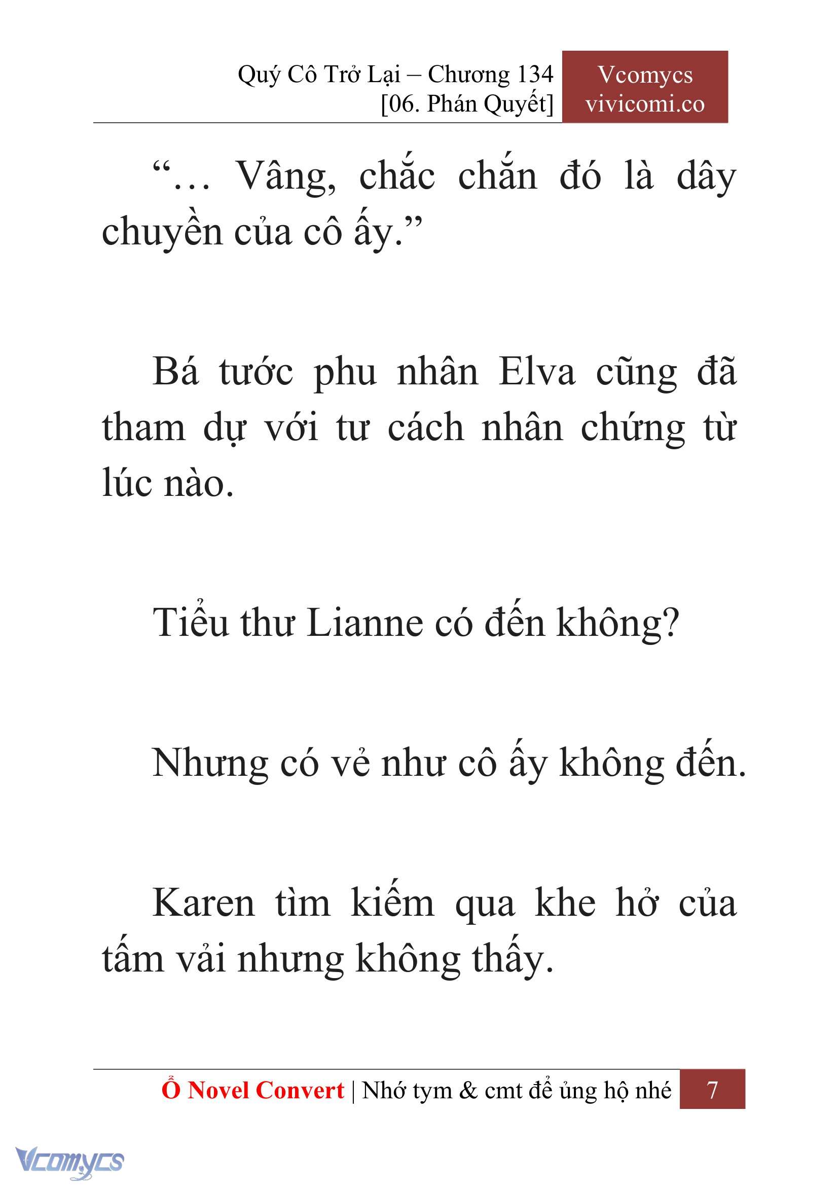 [Novel] Quý Cô Trở Lại Chap 134 - Trang 2