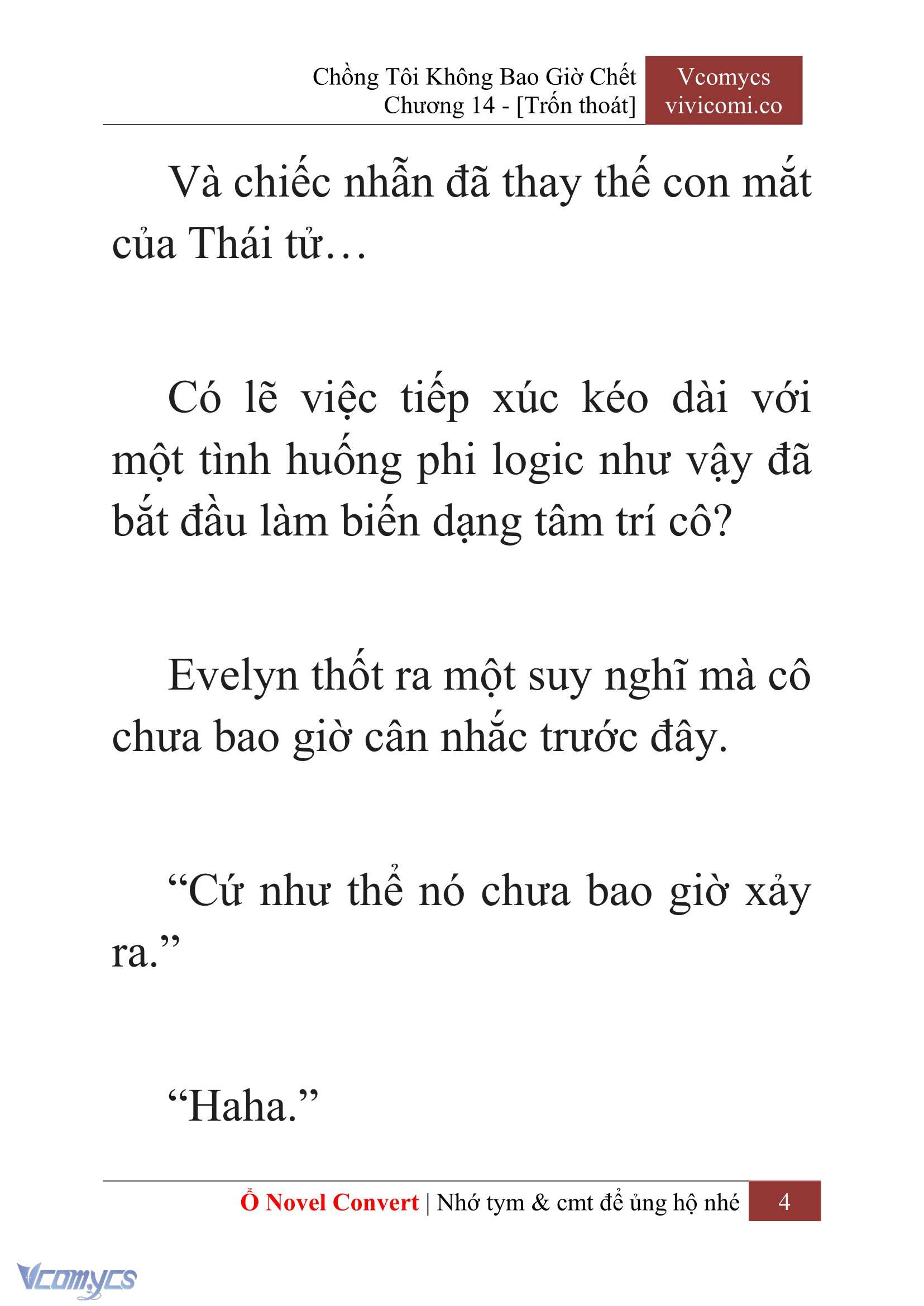 [Novel] Chồng Tôi Không Bao Giờ Chết Chap 14 - Trang 2