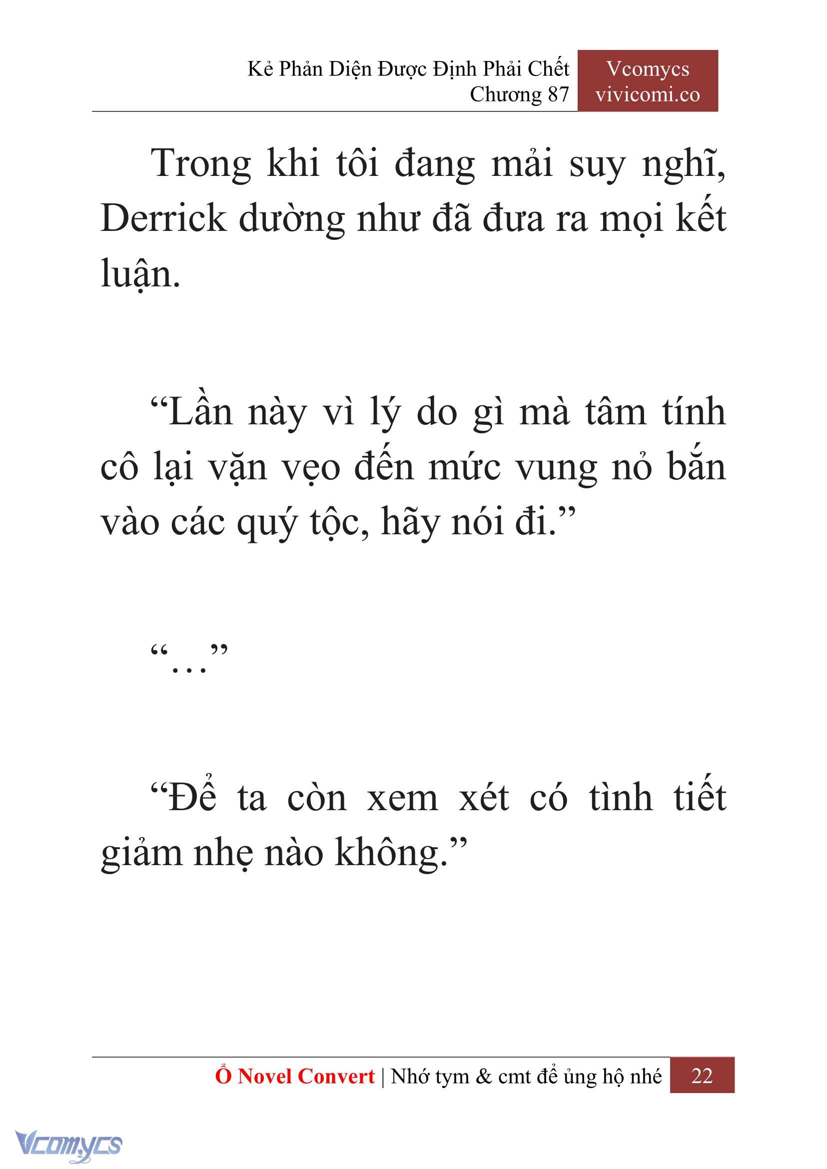 [Novel] Kẻ Phản Diện Được Định Phải Chết Chap 87 - Trang 2