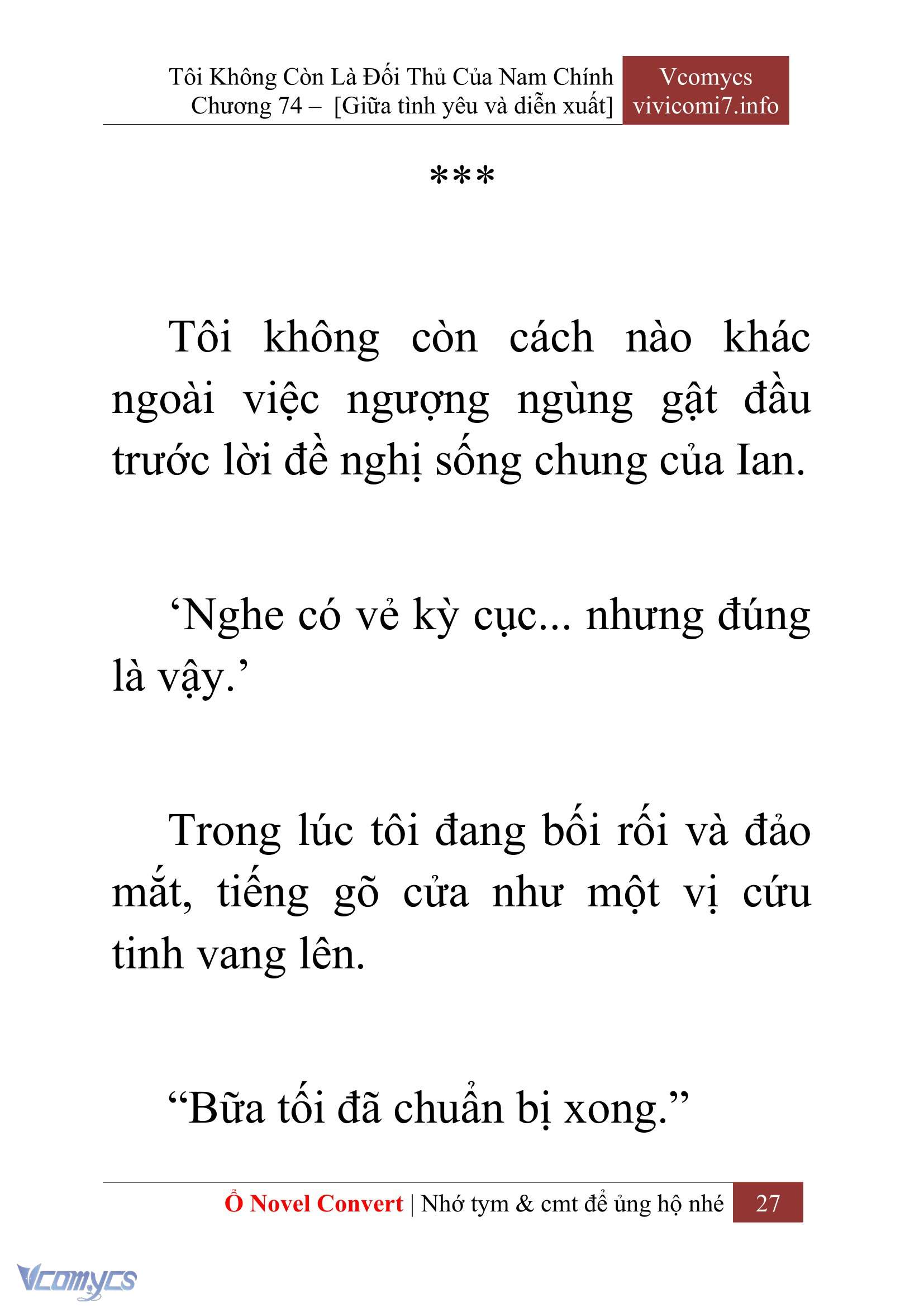 [Novel] Tôi Không Còn Là Đối Thủ Của Nam Chính Chap 74 - Trang 2