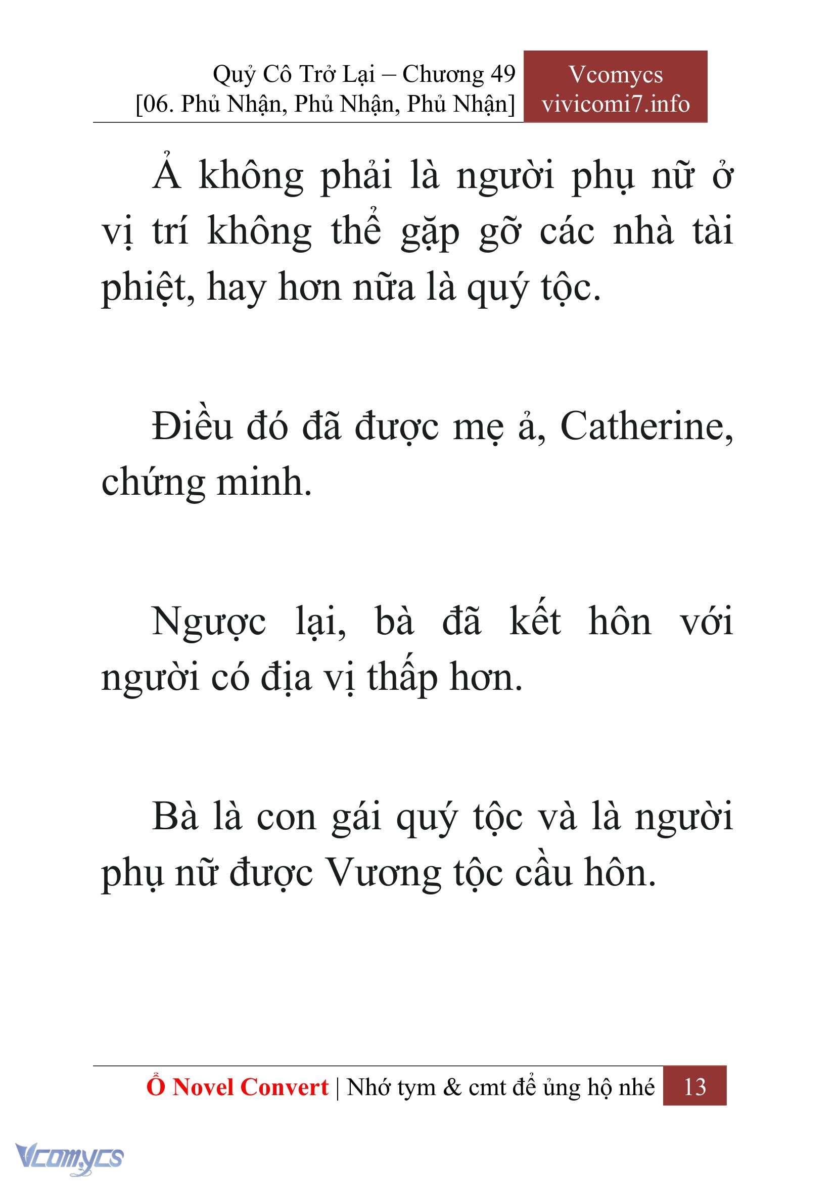 [Novel] Quý Cô Trở Lại Chap 49 - Next Chap 50