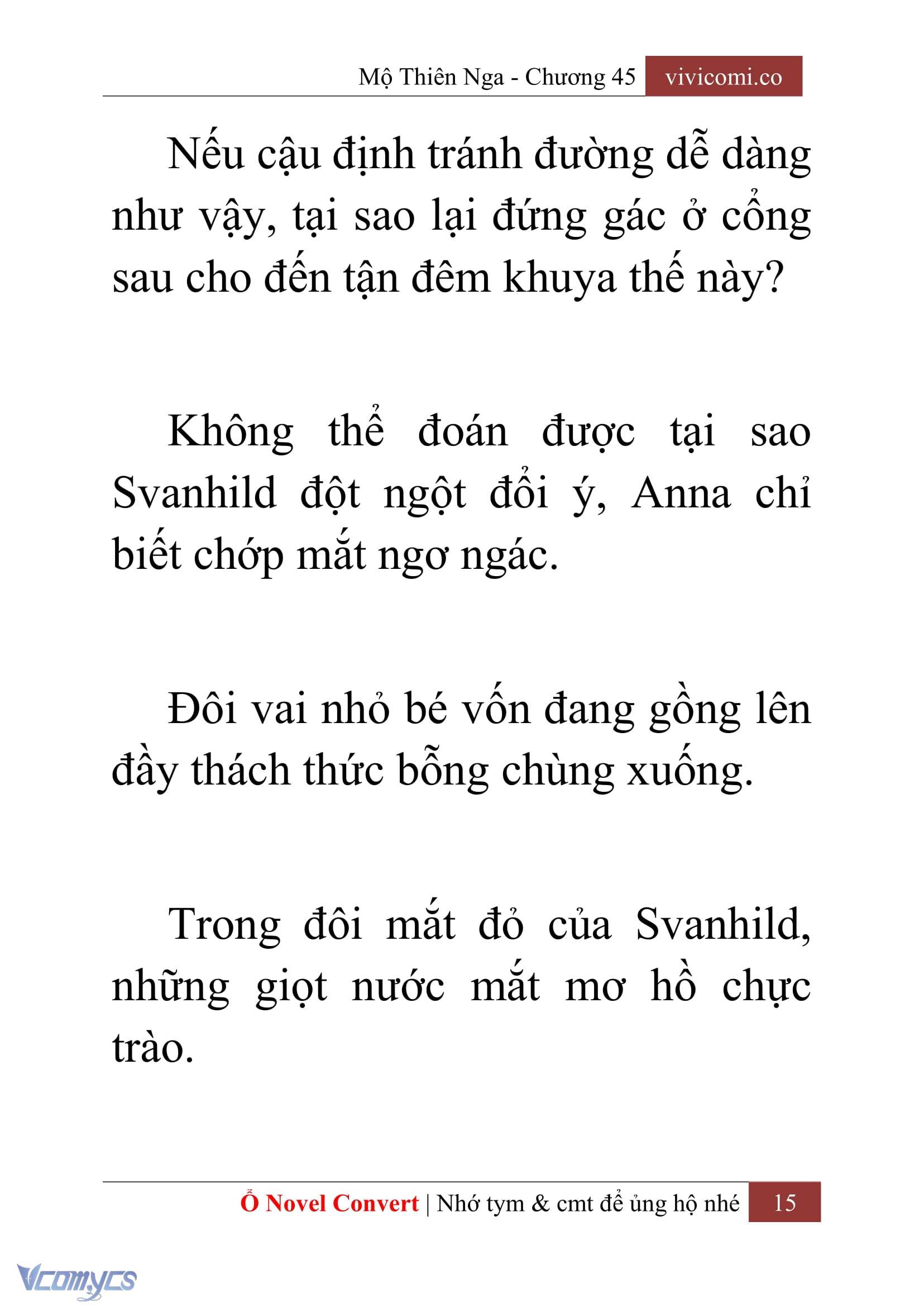 [Novel] Mộ Thiên Nga Chap 45 - Trang 2