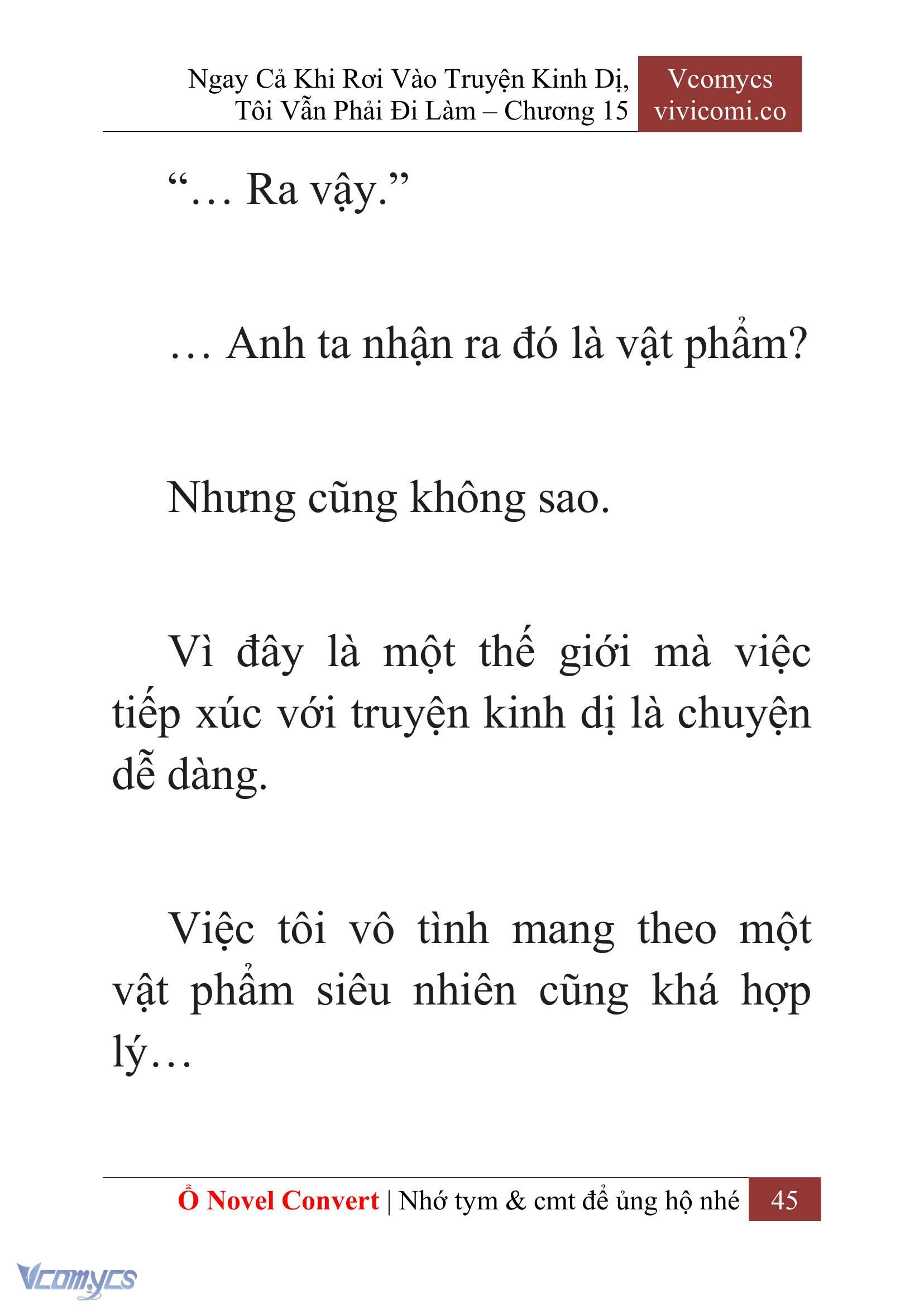 [Novel] Ngay Cả Khi Rơi Vào Truyện Kinh Dị, Tôi Vẫn Phải Đi Làm Chap 15 - Trang 2
