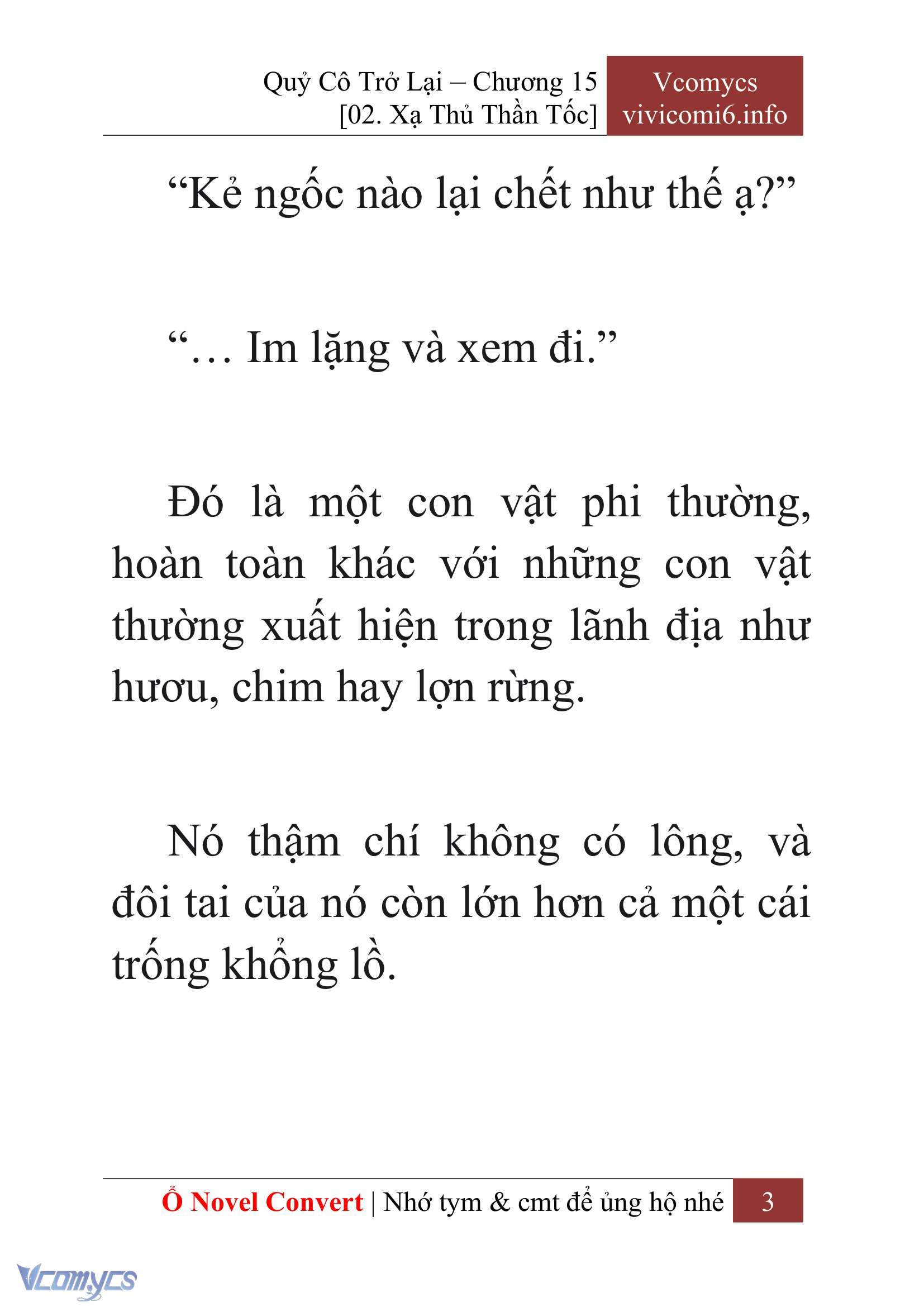 [Novel] Quý Cô Trở Lại Chap 15 - Trang 2