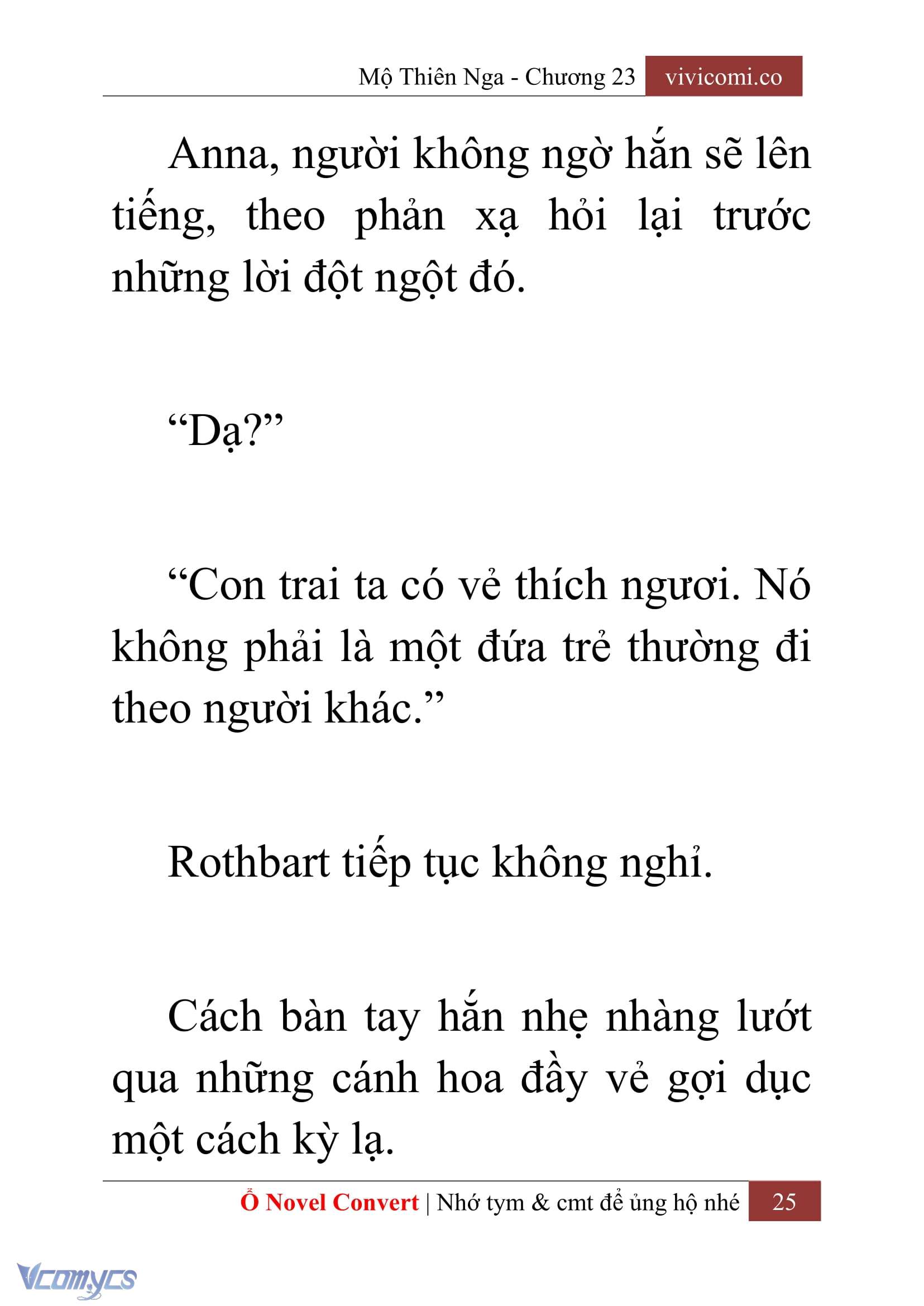 [Novel] Mộ Thiên Nga Chap 23 - Trang 2