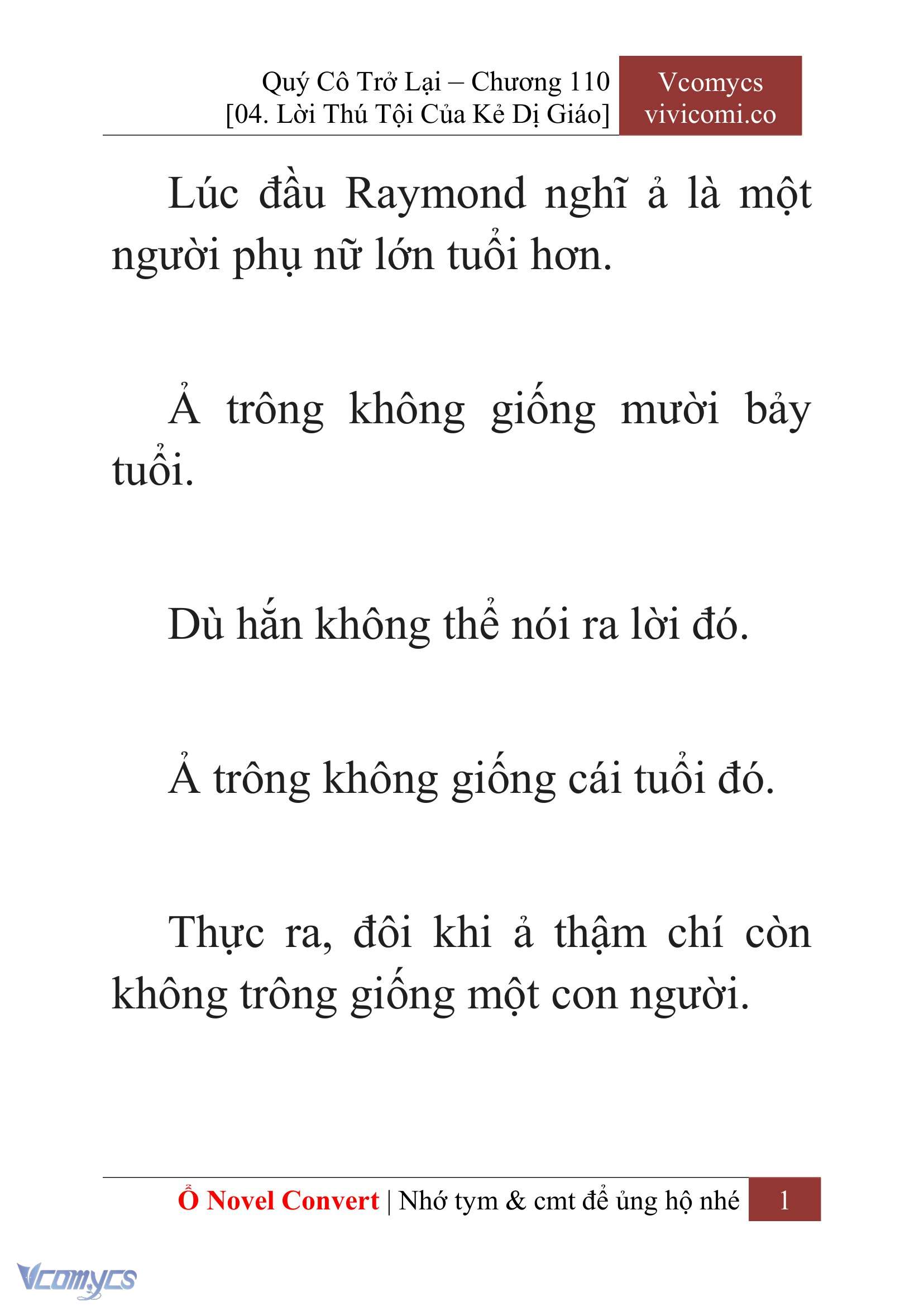 [Novel] Quý Cô Trở Lại Chap 110 - Trang 2