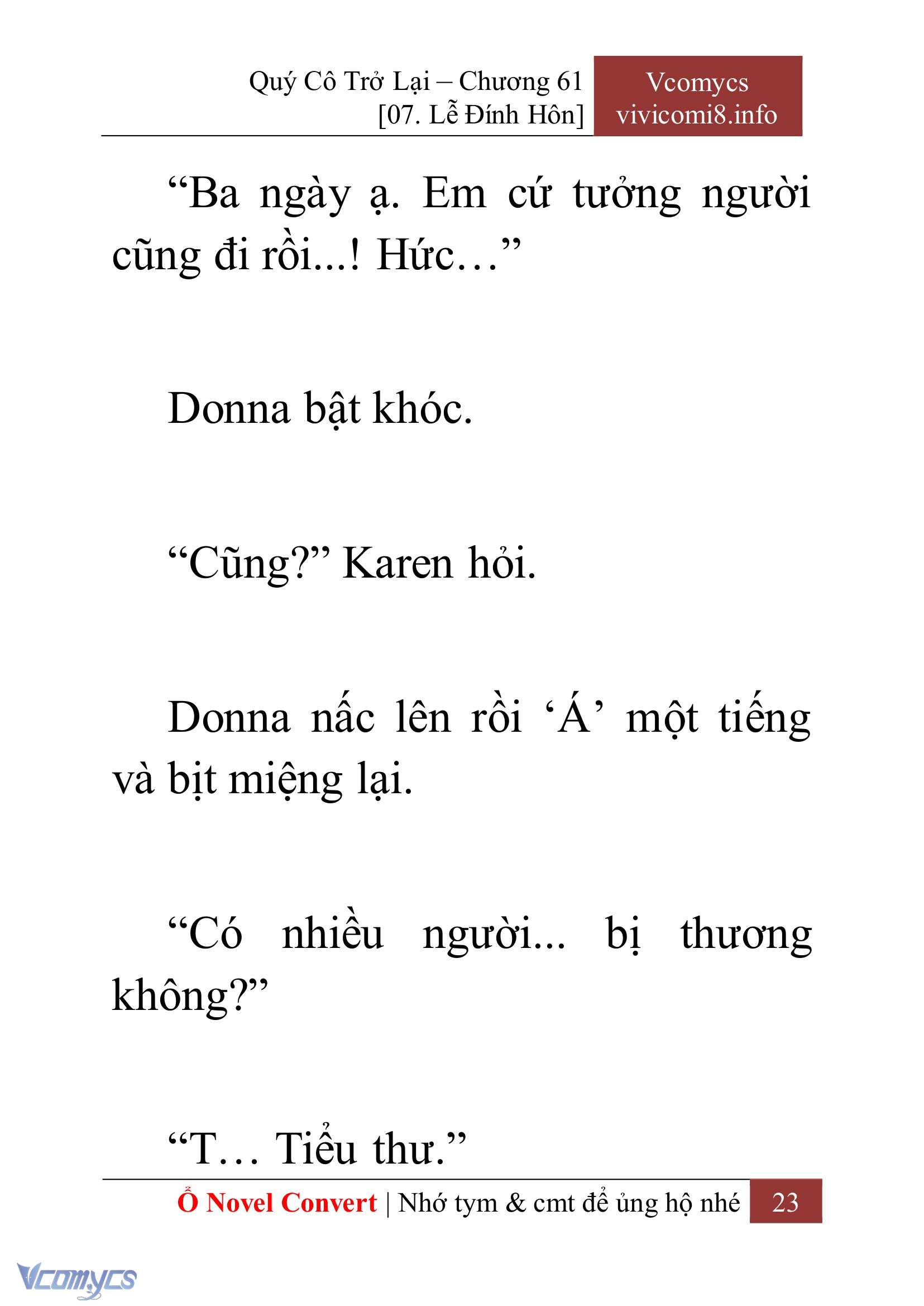 [Novel] Quý Cô Trở Lại Chap 61 - Trang 2
