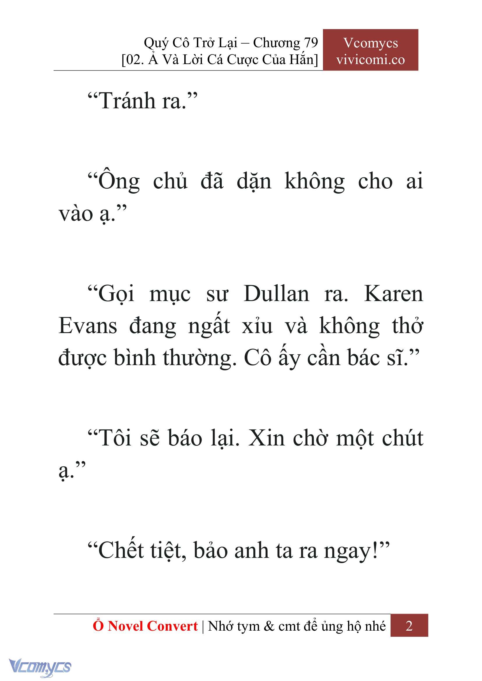 [Novel] Quý Cô Trở Lại Chap 79 - Trang 2