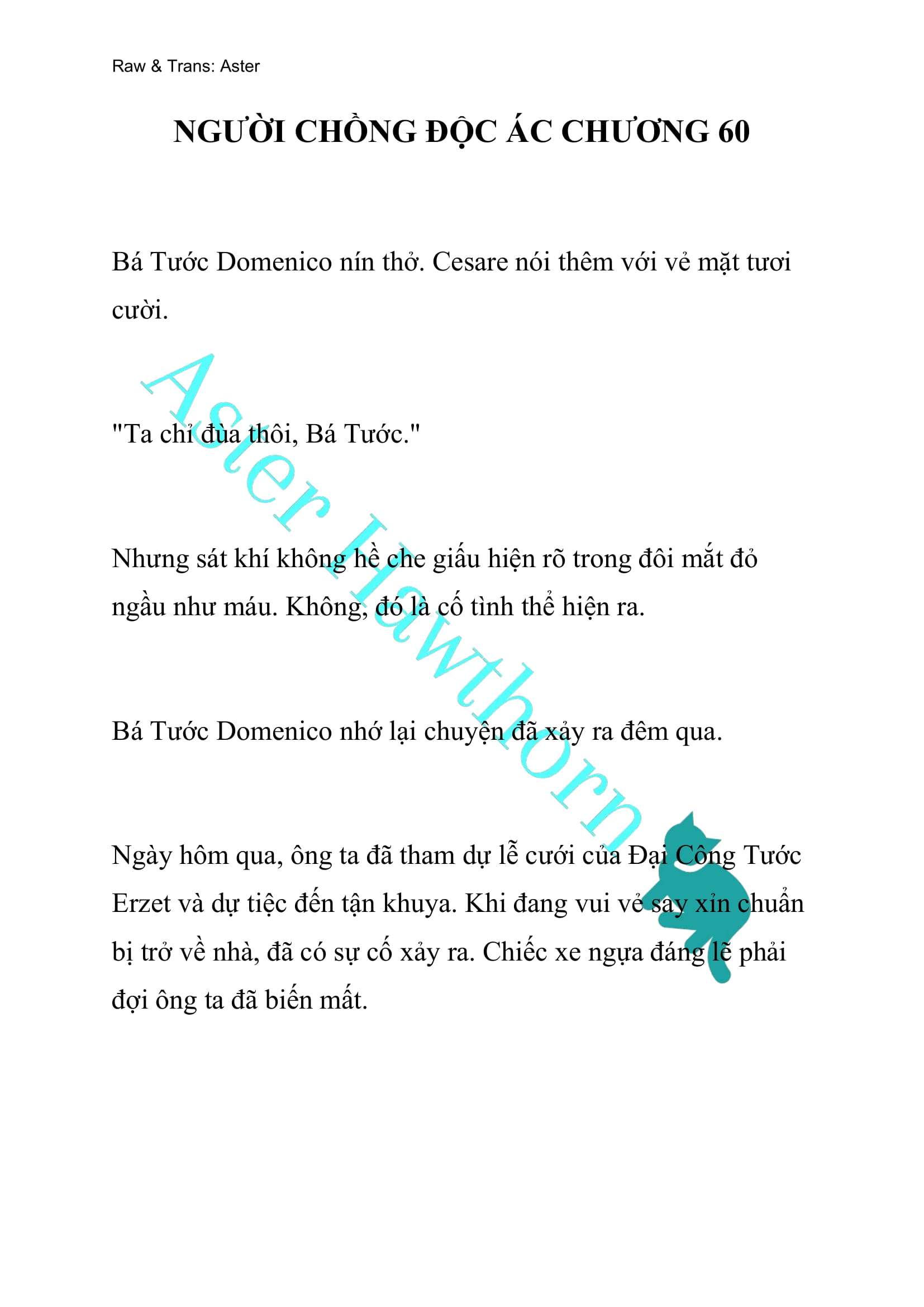 [NOVEL] Người Chồng Độc Ác Chap 60 - Next Chap 61