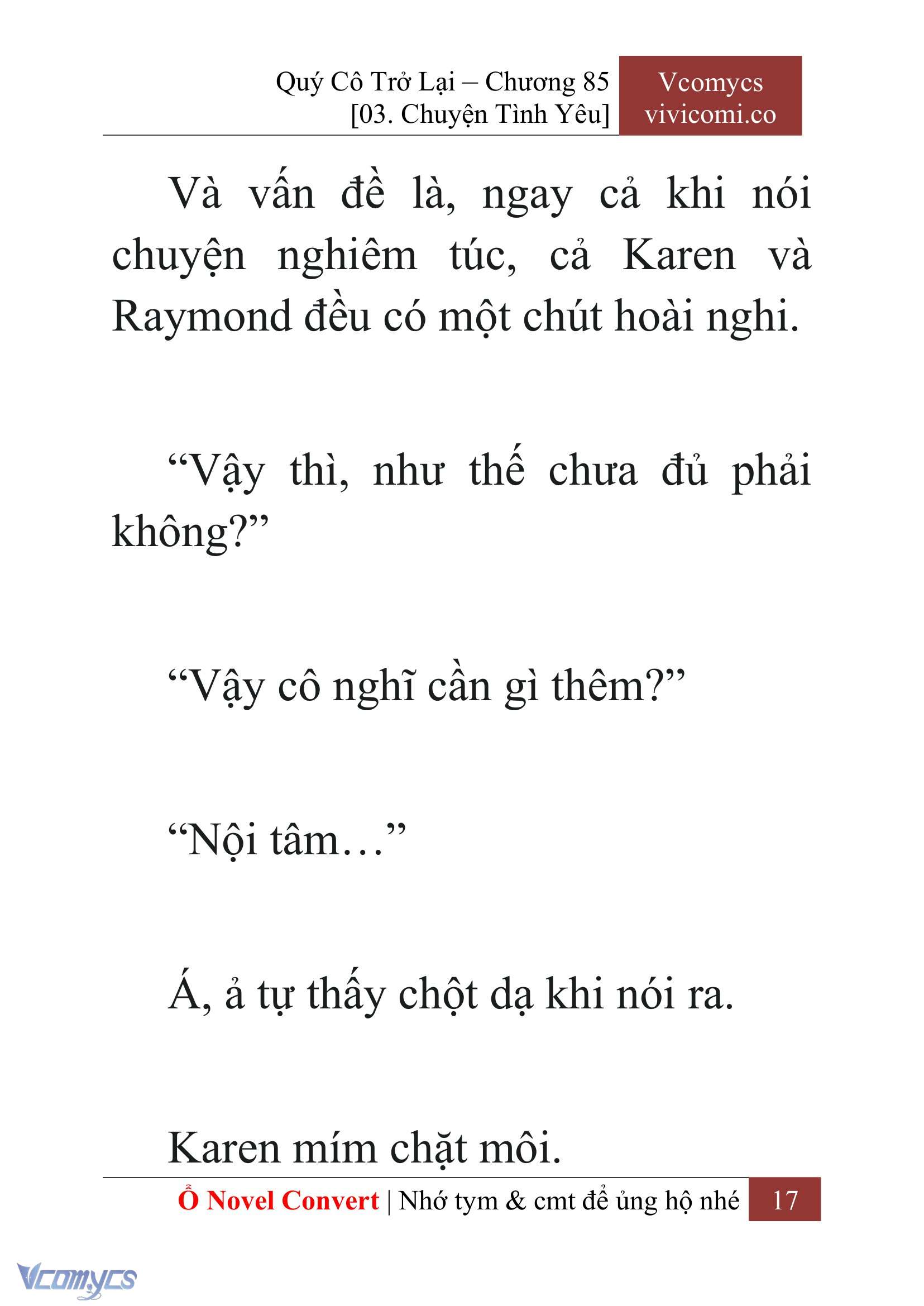 [Novel] Quý Cô Trở Lại Chap 85 - Trang 2