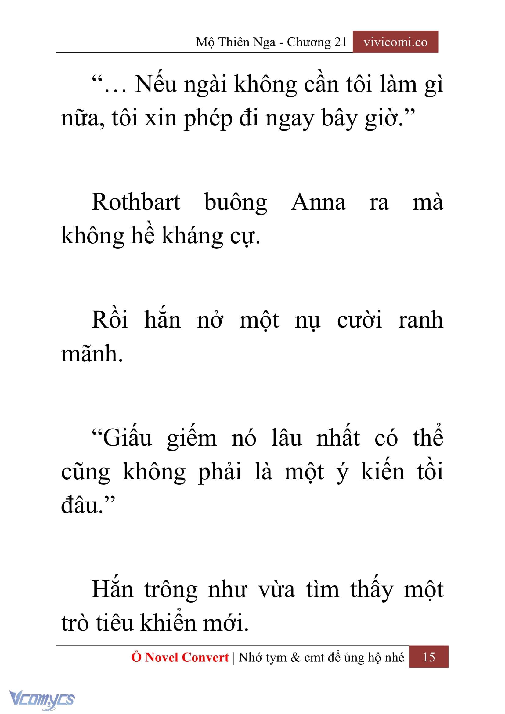 [Novel] Mộ Thiên Nga Chap 21 - Trang 2