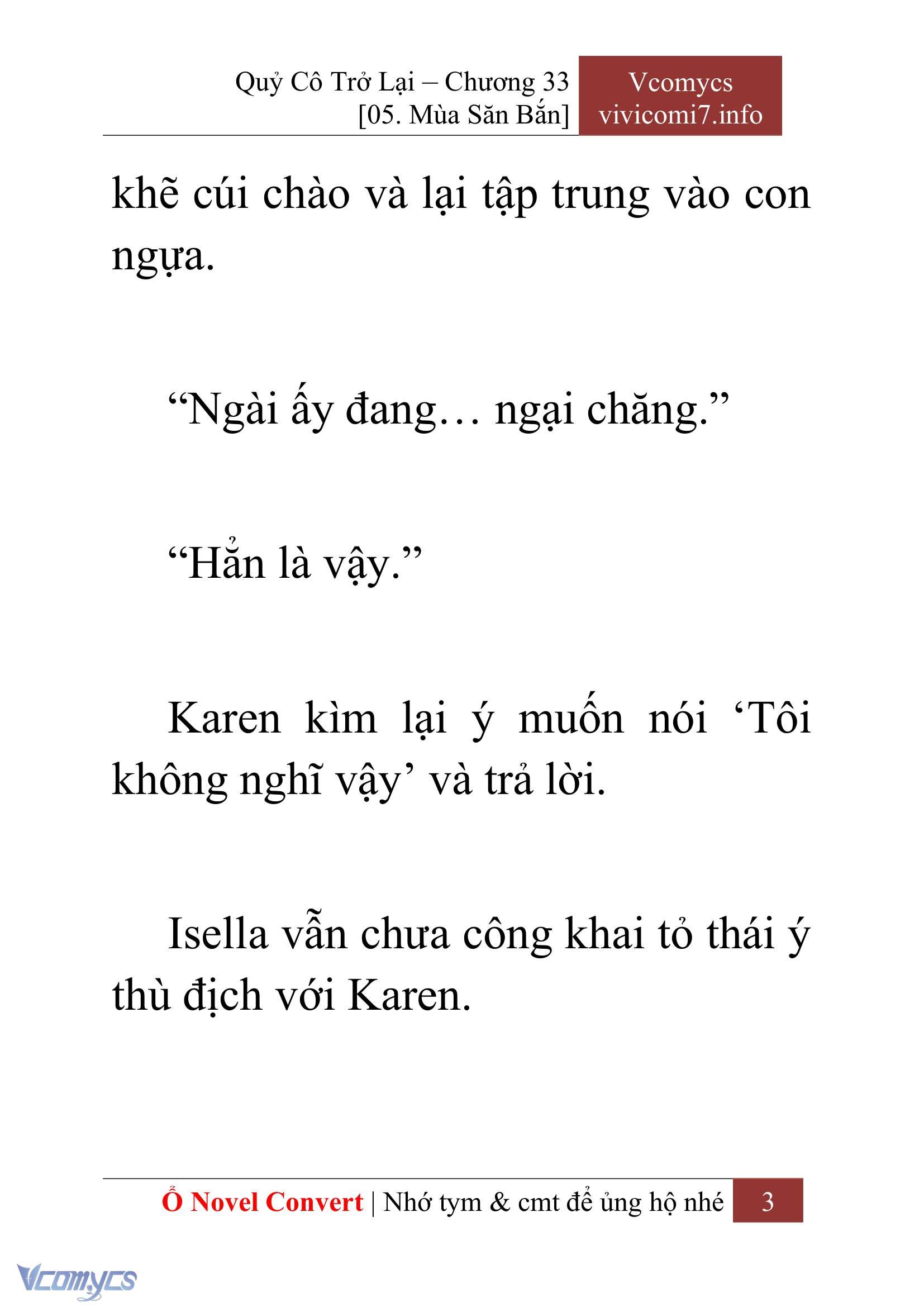 [Novel] Quý Cô Trở Lại Chap 33 - Trang 2