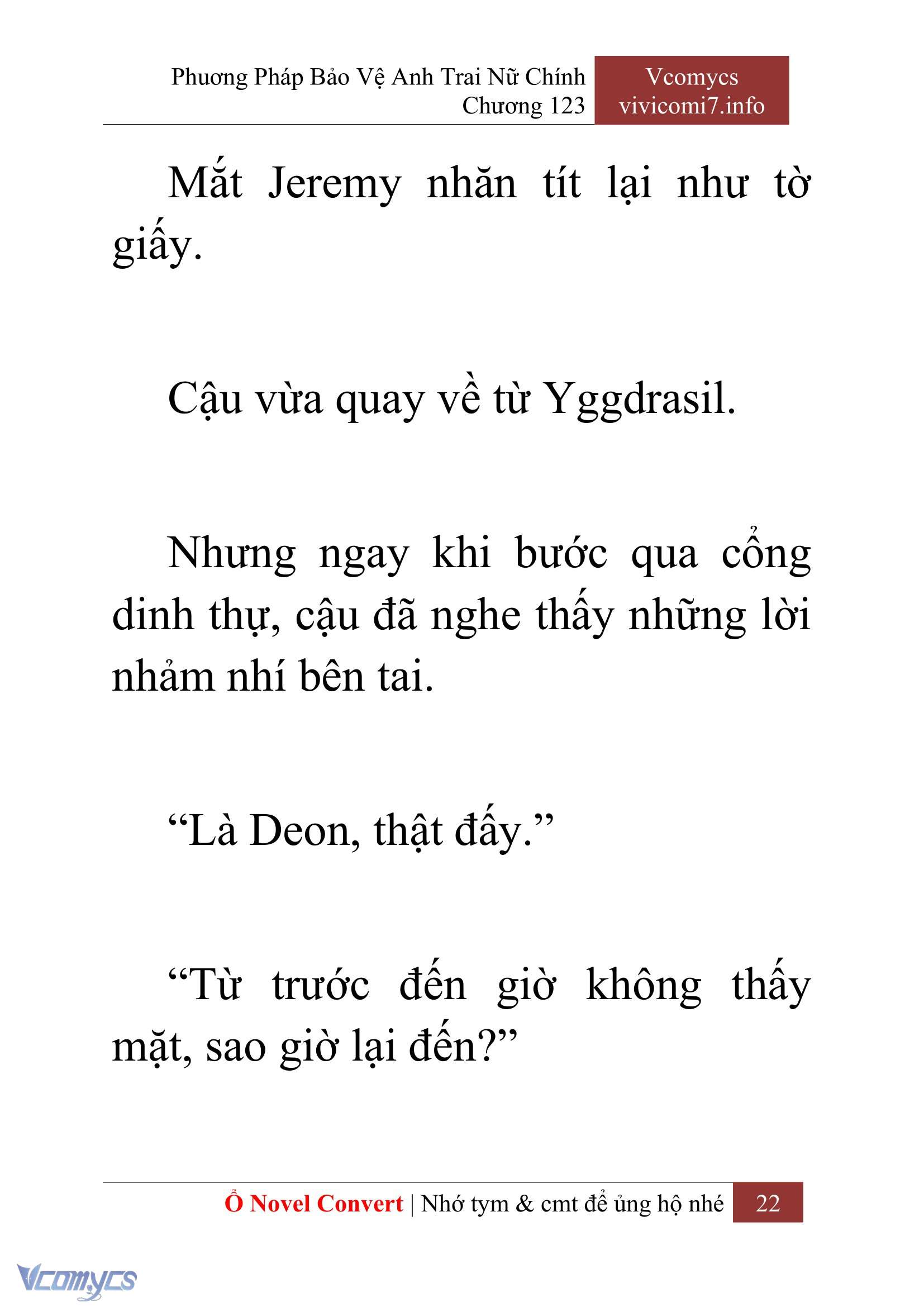 [Novel] Phương Pháp Bảo Vệ Anh Trai Nữ Chính Chap 123 - Trang 2