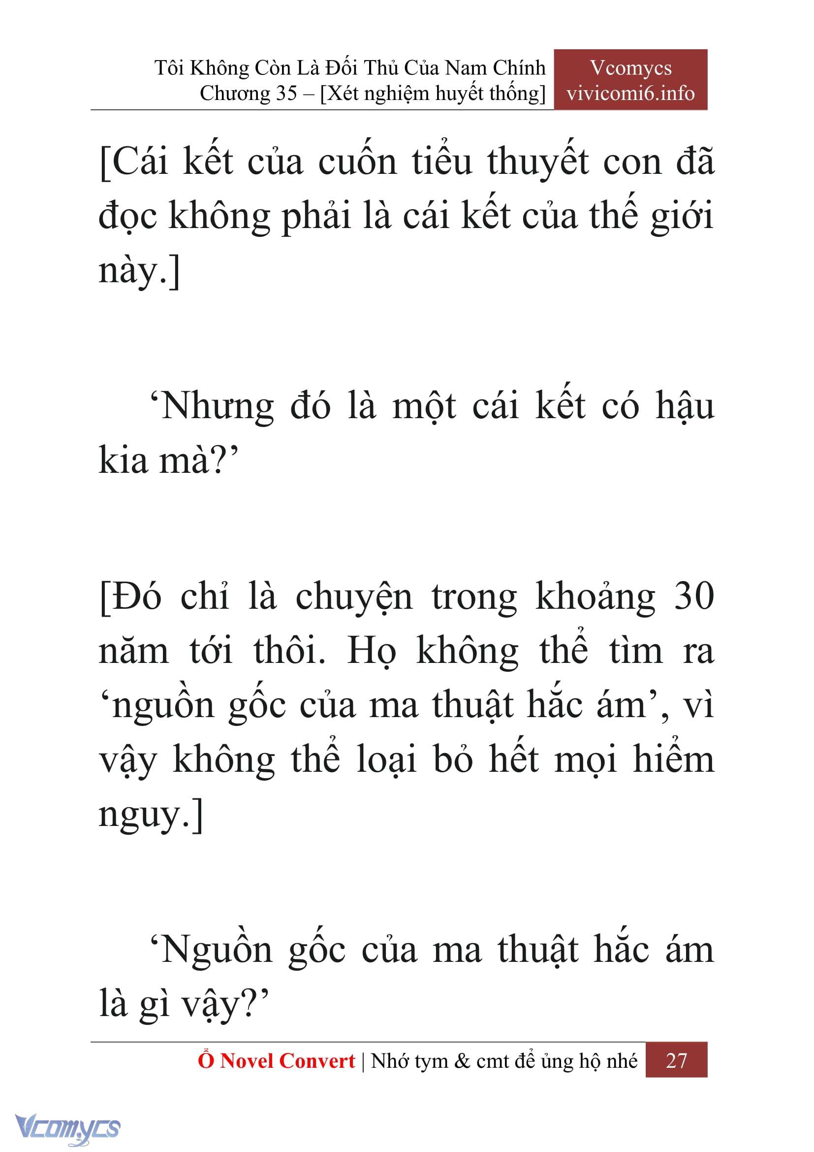 [Novel] Tôi Không Còn Là Đối Thủ Của Nam Chính Chap 35 - Trang 2