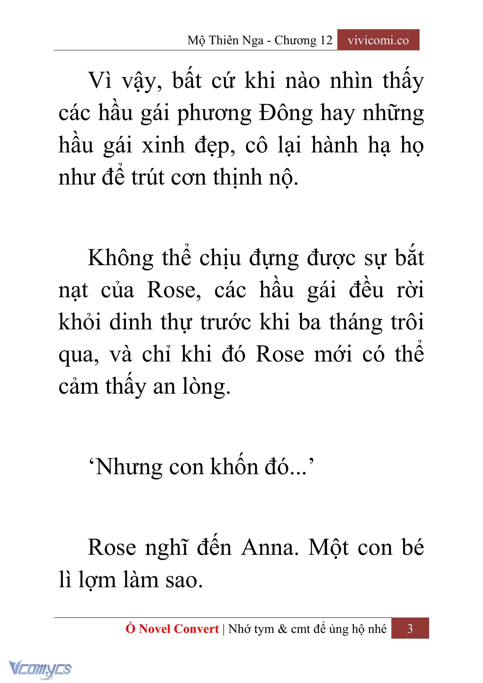[Novel] Mộ Thiên Nga Chap 12 - Next Chap 13