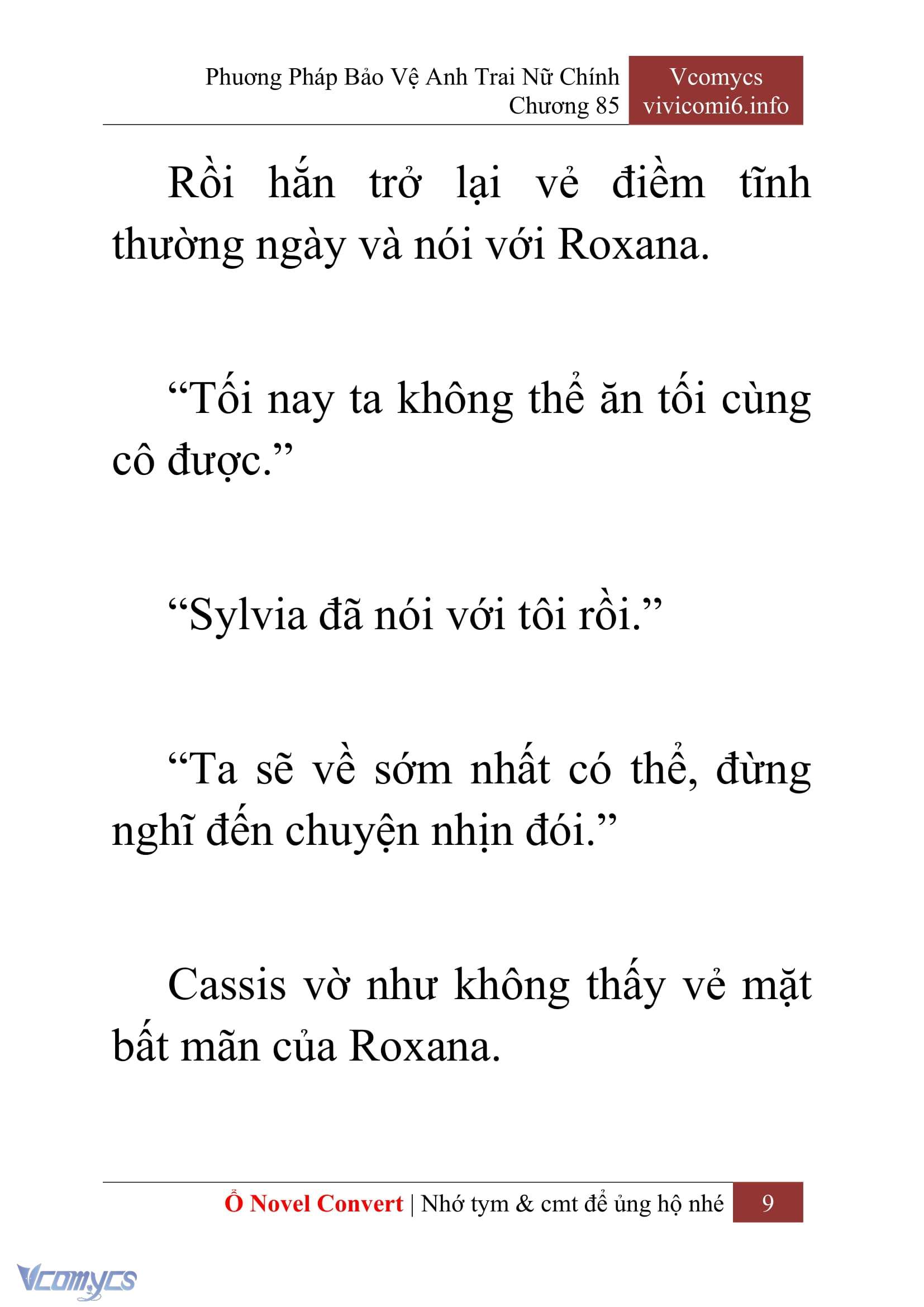 [Novel] Phương Pháp Bảo Vệ Anh Trai Nữ Chính Chap 85 - Trang 2