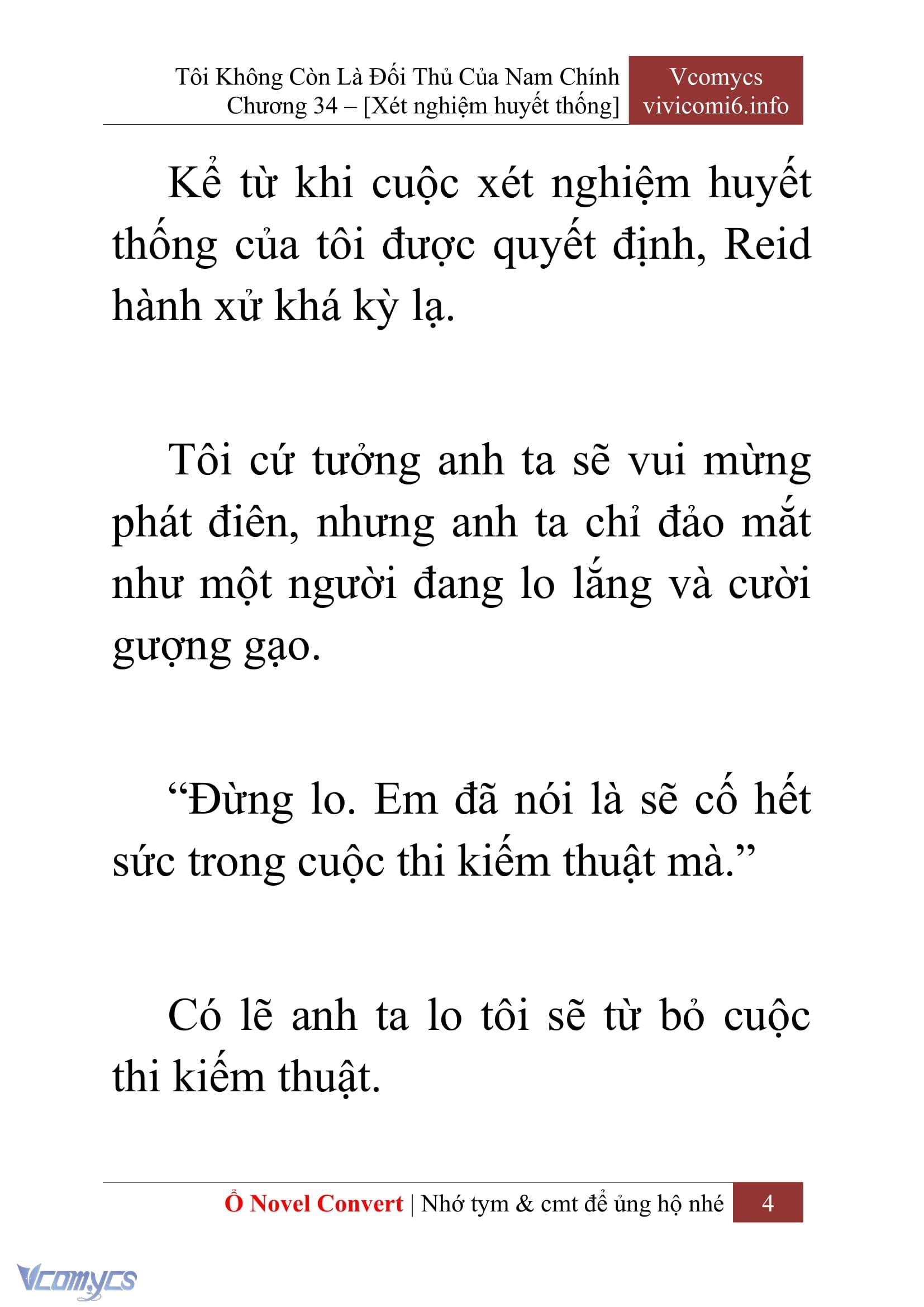 [Novel] Tôi Không Còn Là Đối Thủ Của Nam Chính Chap 34 - Trang 2