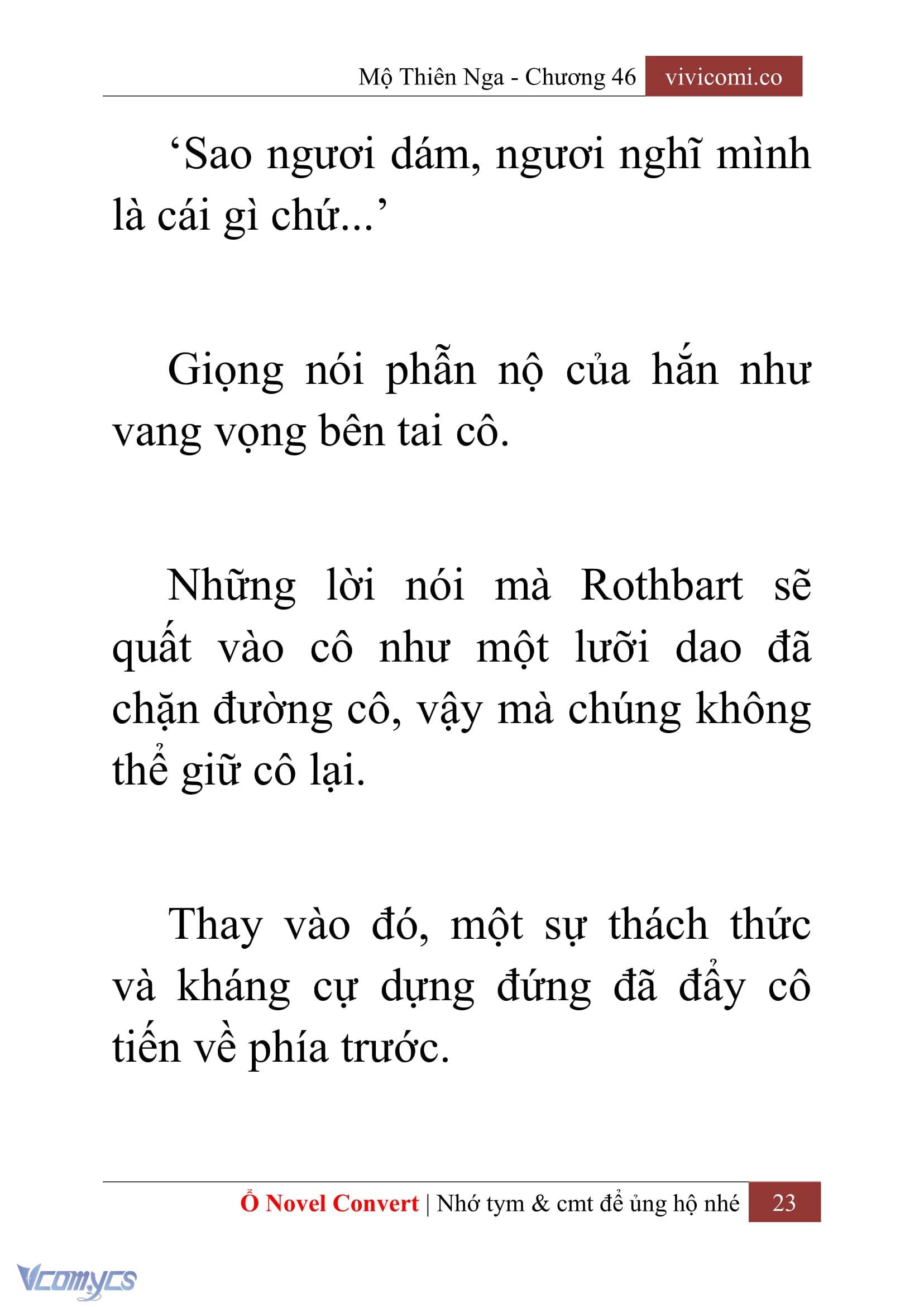 [Novel] Mộ Thiên Nga Chap 46 - Trang 2