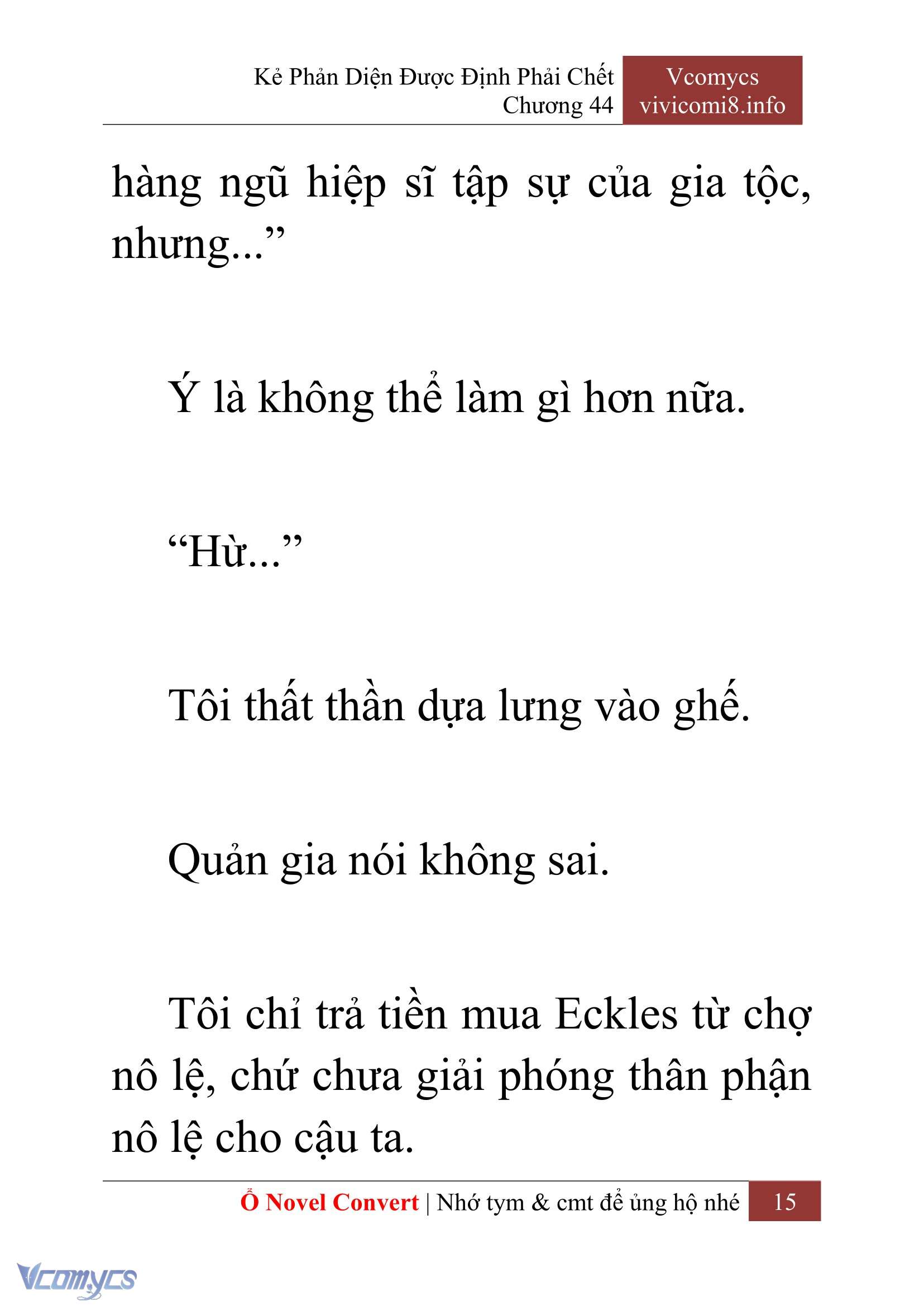 [Novel] Kẻ Phản Diện Được Định Phải Chết Chap 44 - Next Chap 45