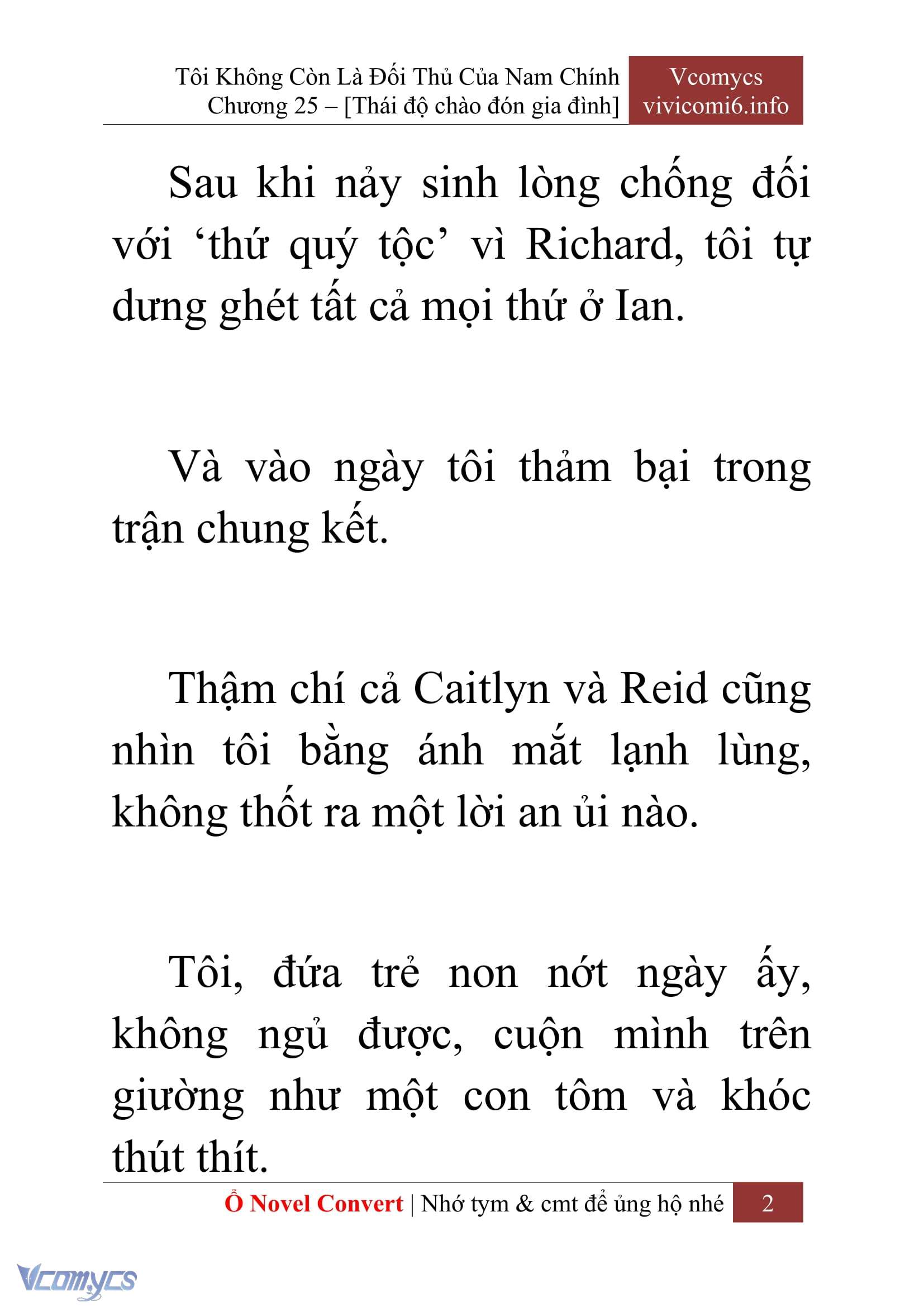 [Novel] Tôi Không Còn Là Đối Thủ Của Nam Chính Chap 25 - Trang 2