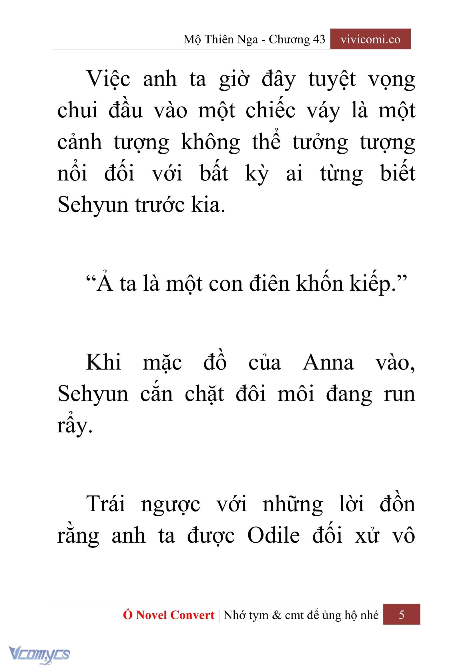 [Novel] Mộ Thiên Nga Chap 43 - Trang 2