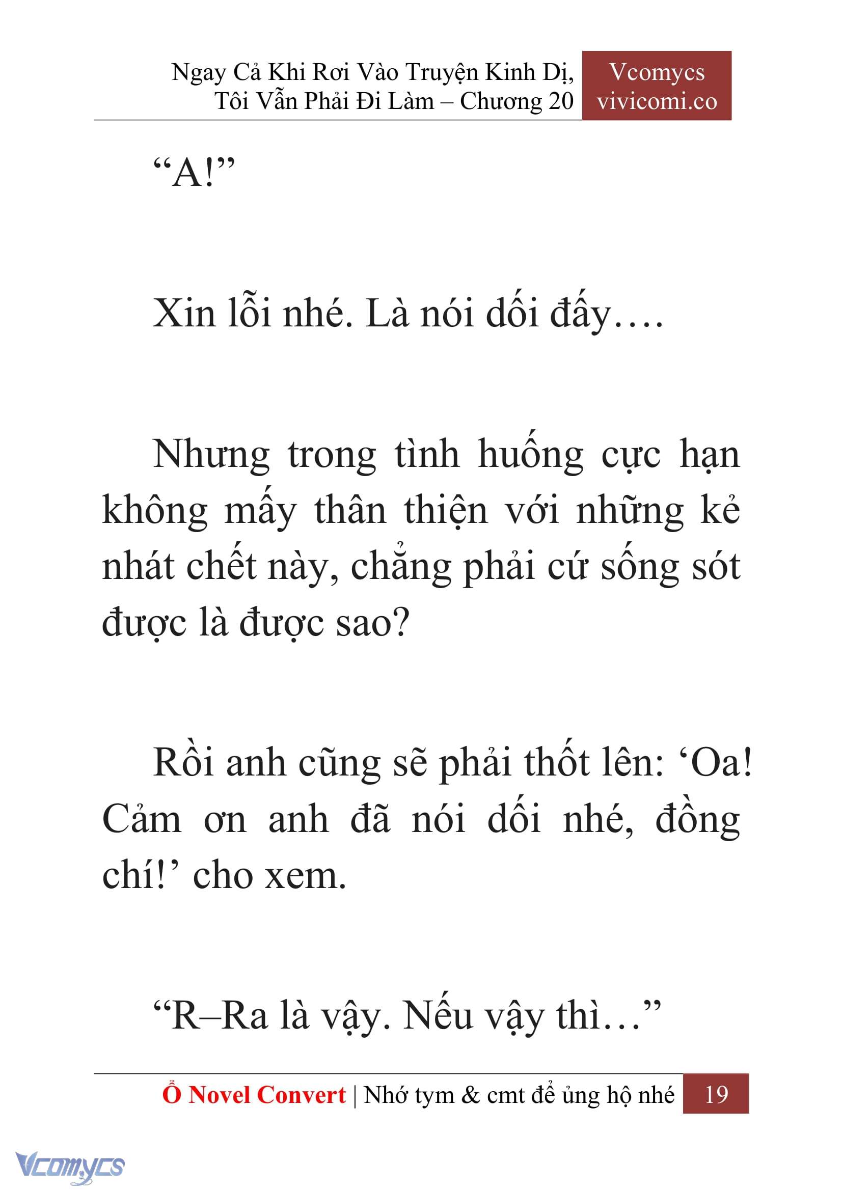 [Novel] Ngay Cả Khi Rơi Vào Truyện Kinh Dị, Tôi Vẫn Phải Đi Làm Chap 20 - Trang 2