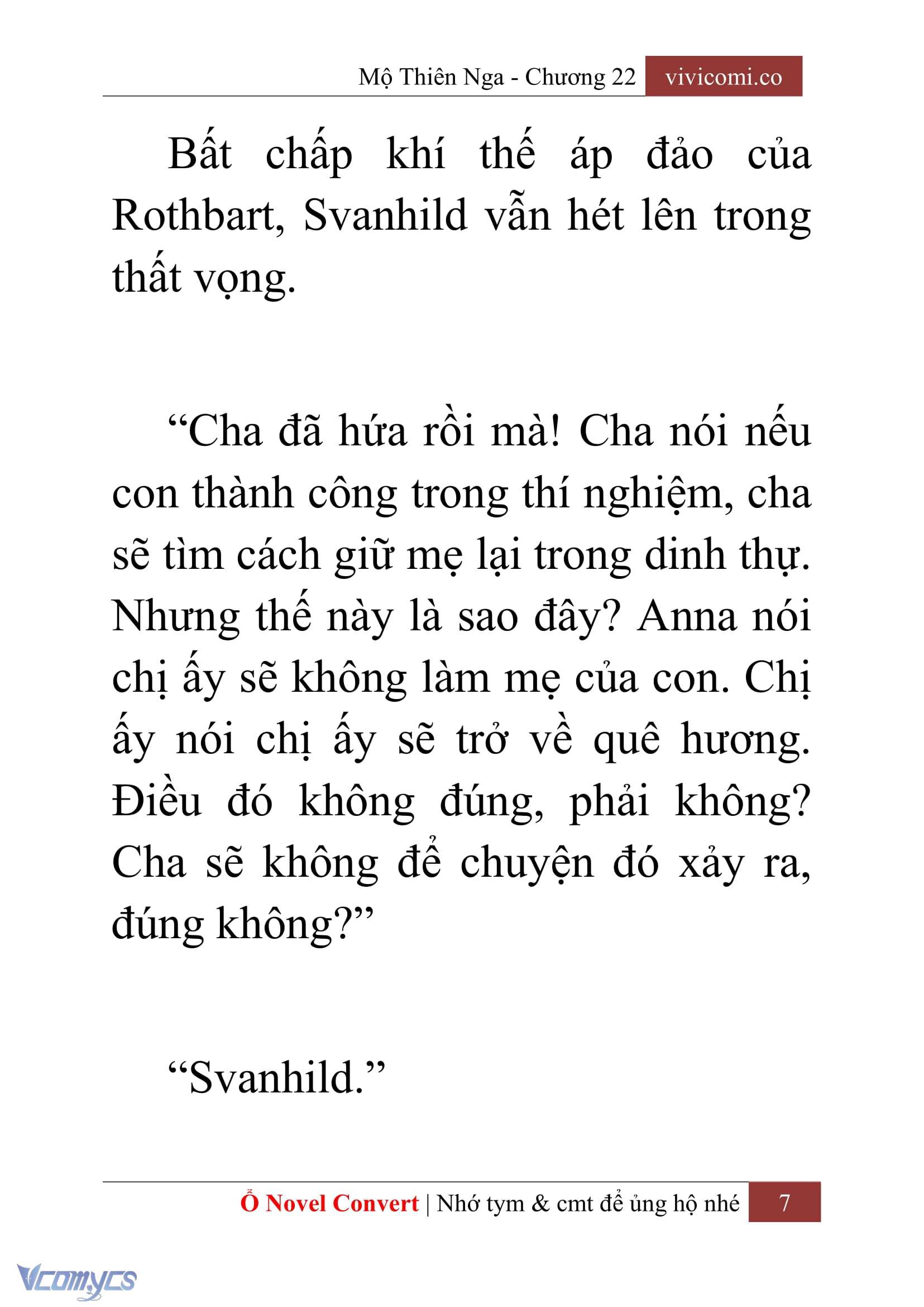 [Novel] Mộ Thiên Nga Chap 22 - Trang 2