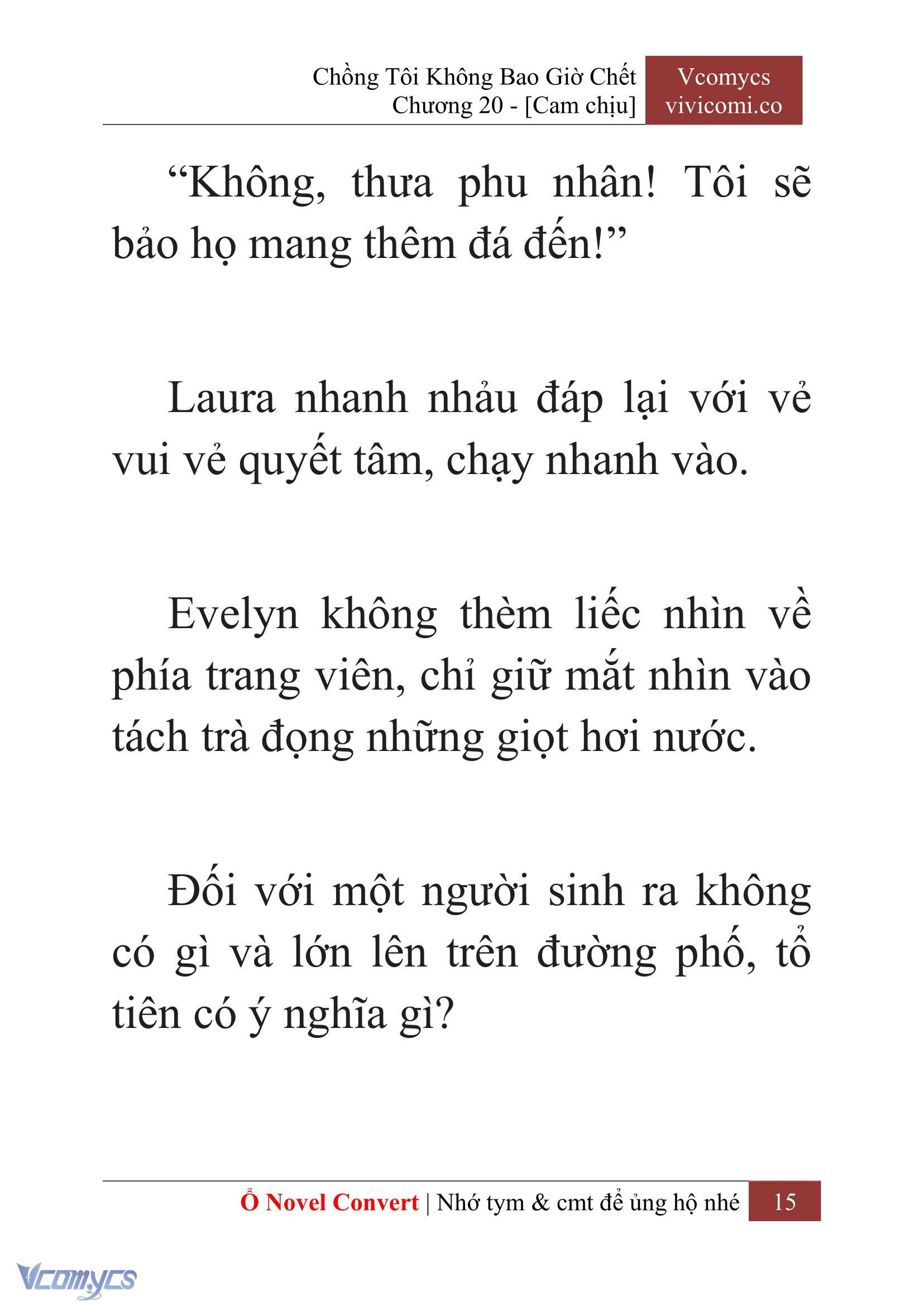 [Novel] Chồng Tôi Không Bao Giờ Chết Chap 20 - Trang 2