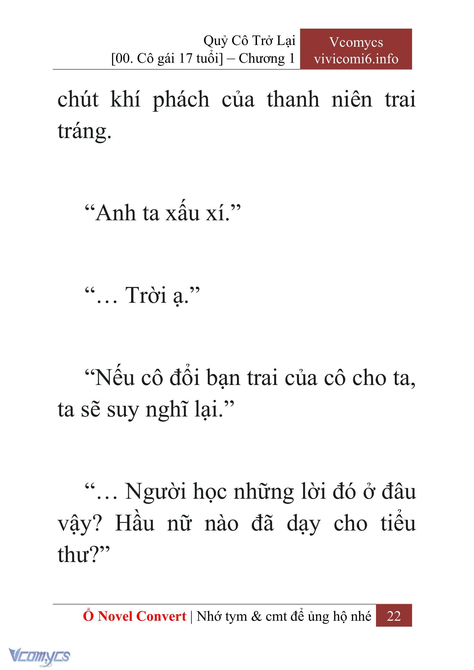 [Novel] Quý Cô Trở Lại Chap 1 - Trang 2