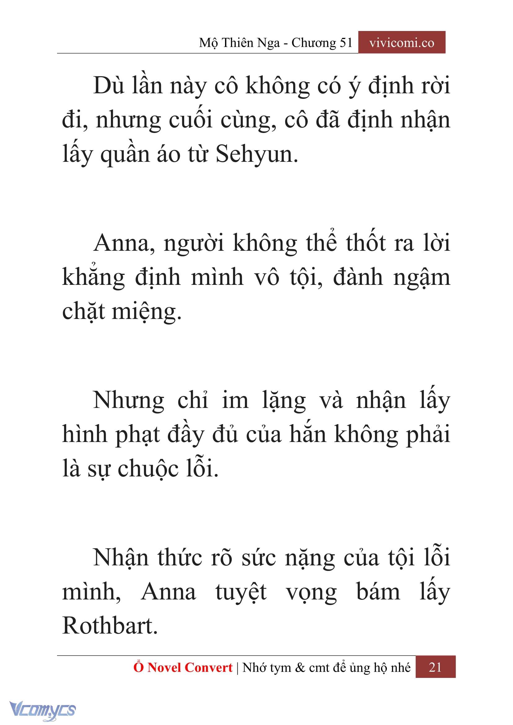 [Novel] Mộ Thiên Nga Chap 51 - Next Chap 52