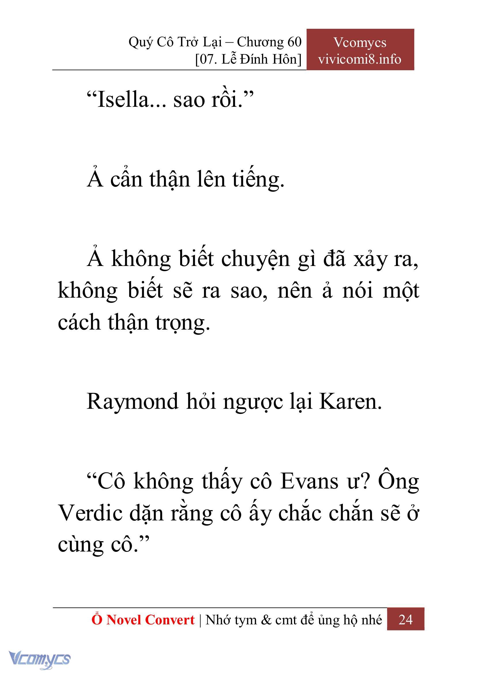 [Novel] Quý Cô Trở Lại Chap 60 - Trang 2