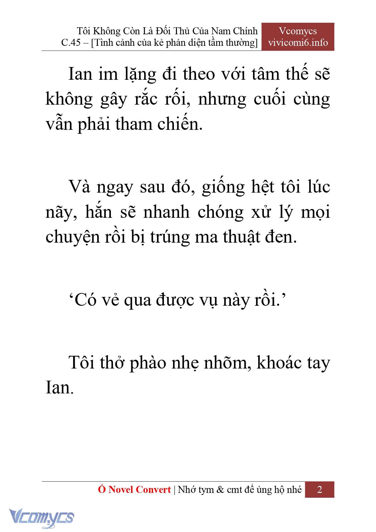 [Novel] Tôi Không Còn Là Đối Thủ Của Nam Chính Chap 45 - Trang 2