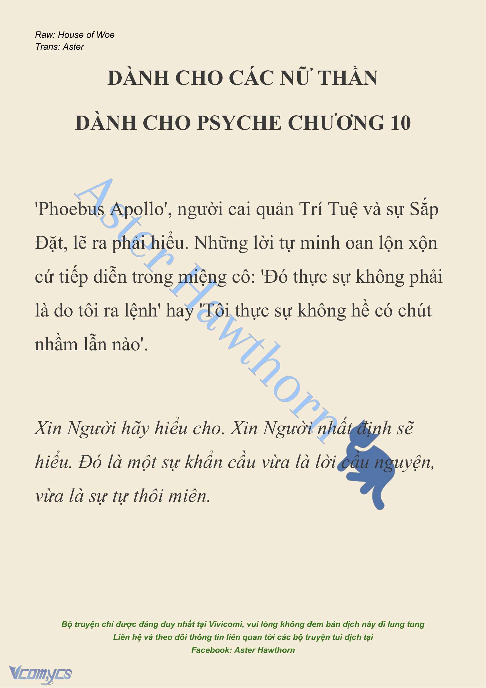 [NOVEL] Dành Cho Các Nữ Thần: Dành cho Psyche Chap 10 - Trang 2