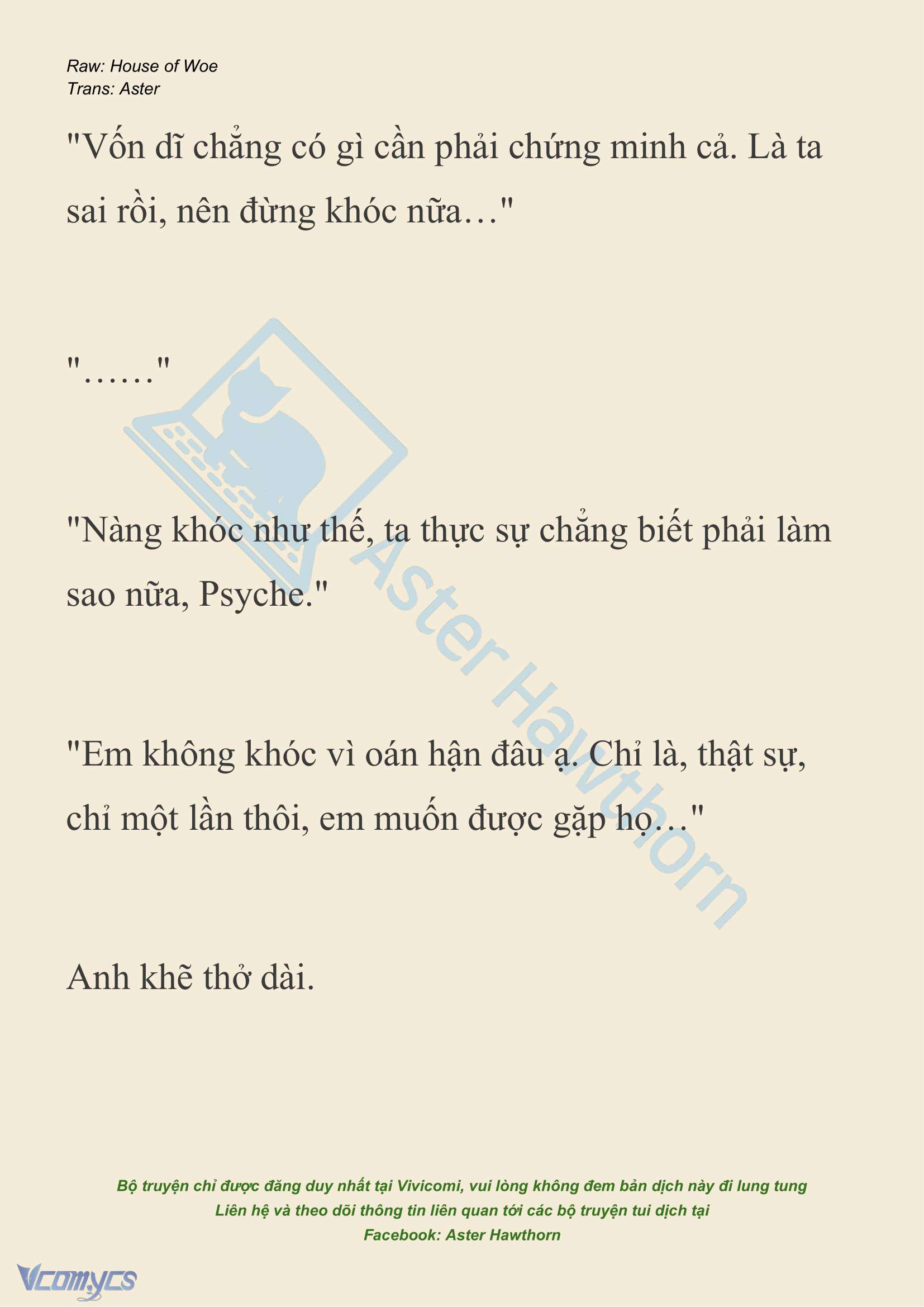 [NOVEL] Dành Cho Các Nữ Thần: Dành cho Psyche Chap 30 - Trang 2