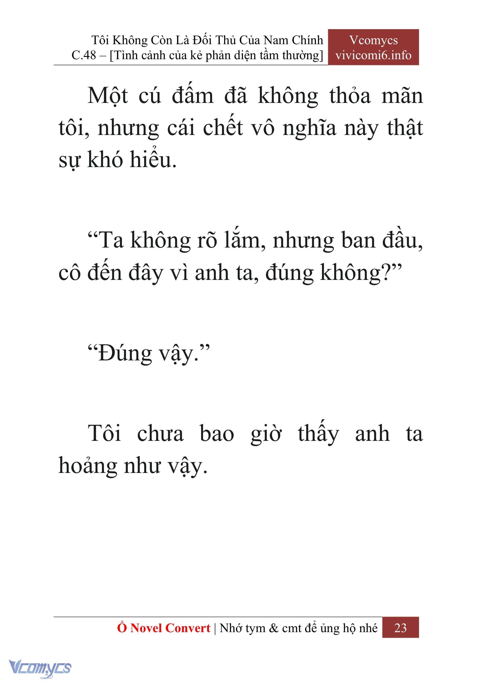 [Novel] Tôi Không Còn Là Đối Thủ Của Nam Chính Chap 48 - Trang 2