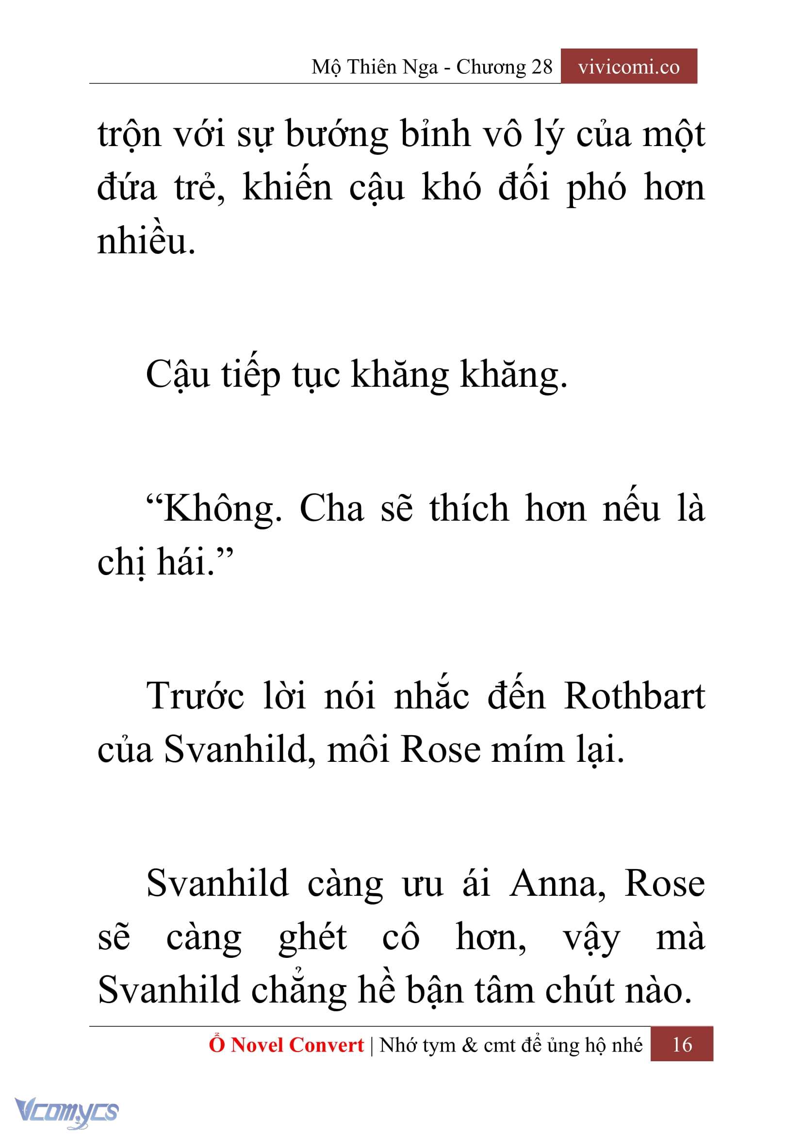 [Novel] Mộ Thiên Nga Chap 28 - Trang 2