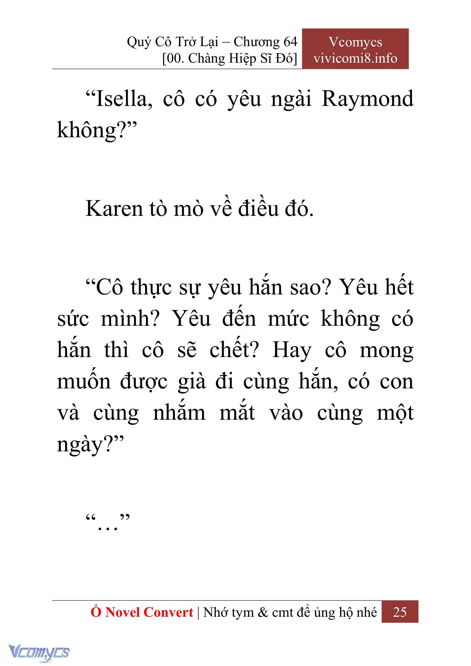 [Novel] Quý Cô Trở Lại Chap 64 - Trang 2
