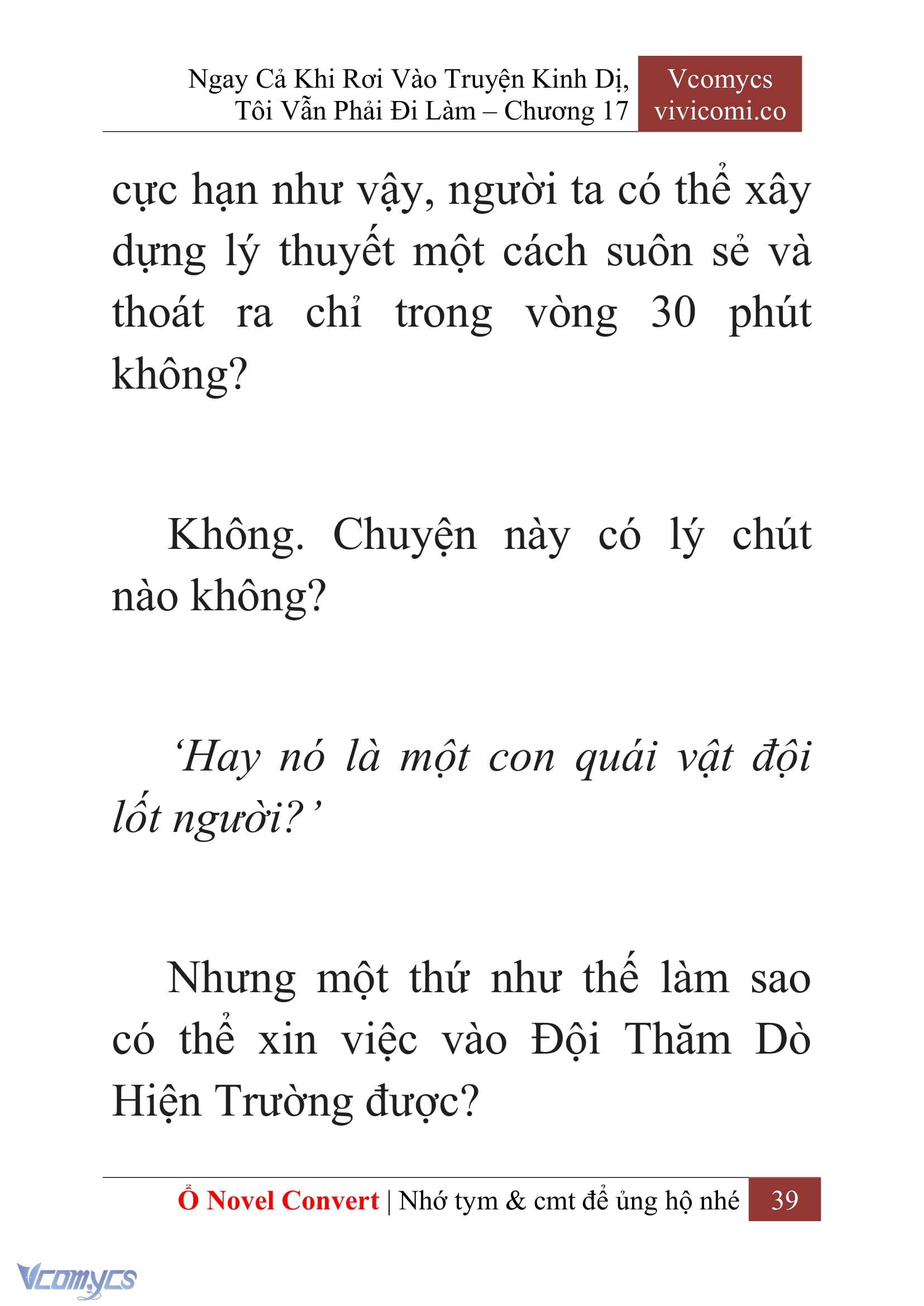 [Novel] Ngay Cả Khi Rơi Vào Truyện Kinh Dị, Tôi Vẫn Phải Đi Làm Chap 17 - Trang 2