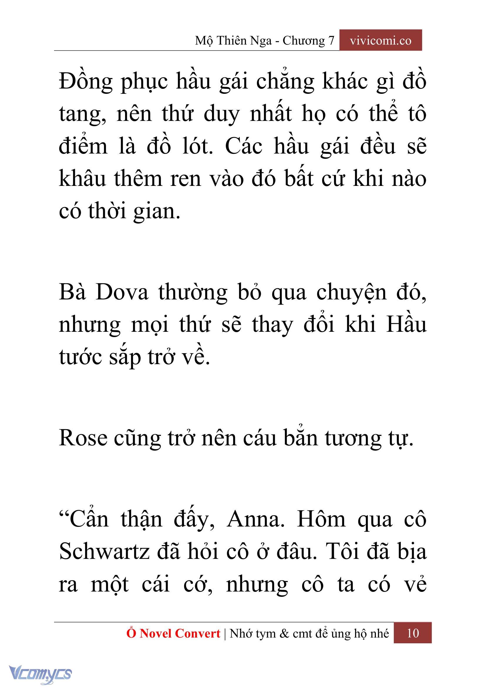 [Novel] Mộ Thiên Nga Chap 7 - Trang 2