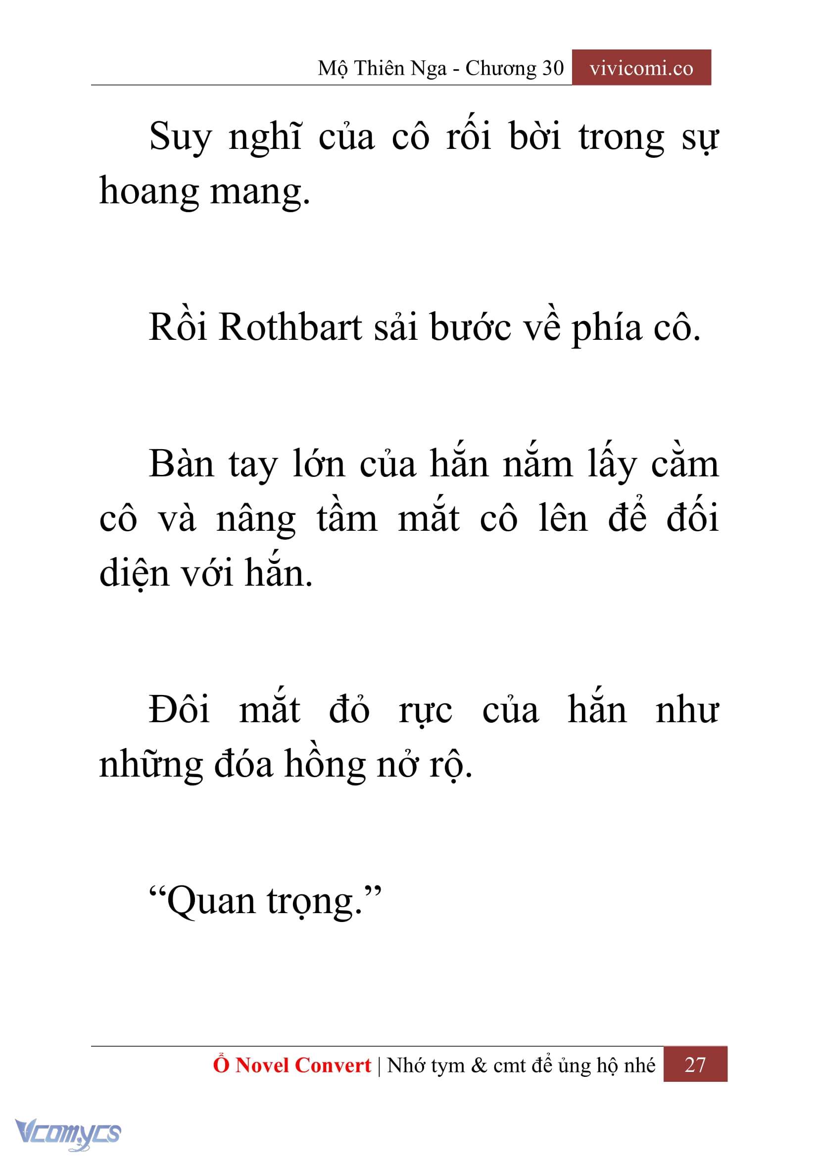 [Novel] Mộ Thiên Nga Chap 30 - Trang 2