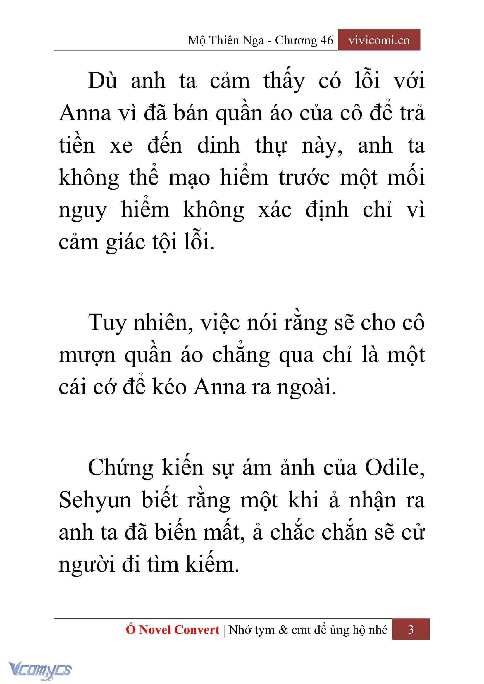 [Novel] Mộ Thiên Nga Chap 46 - Trang 2