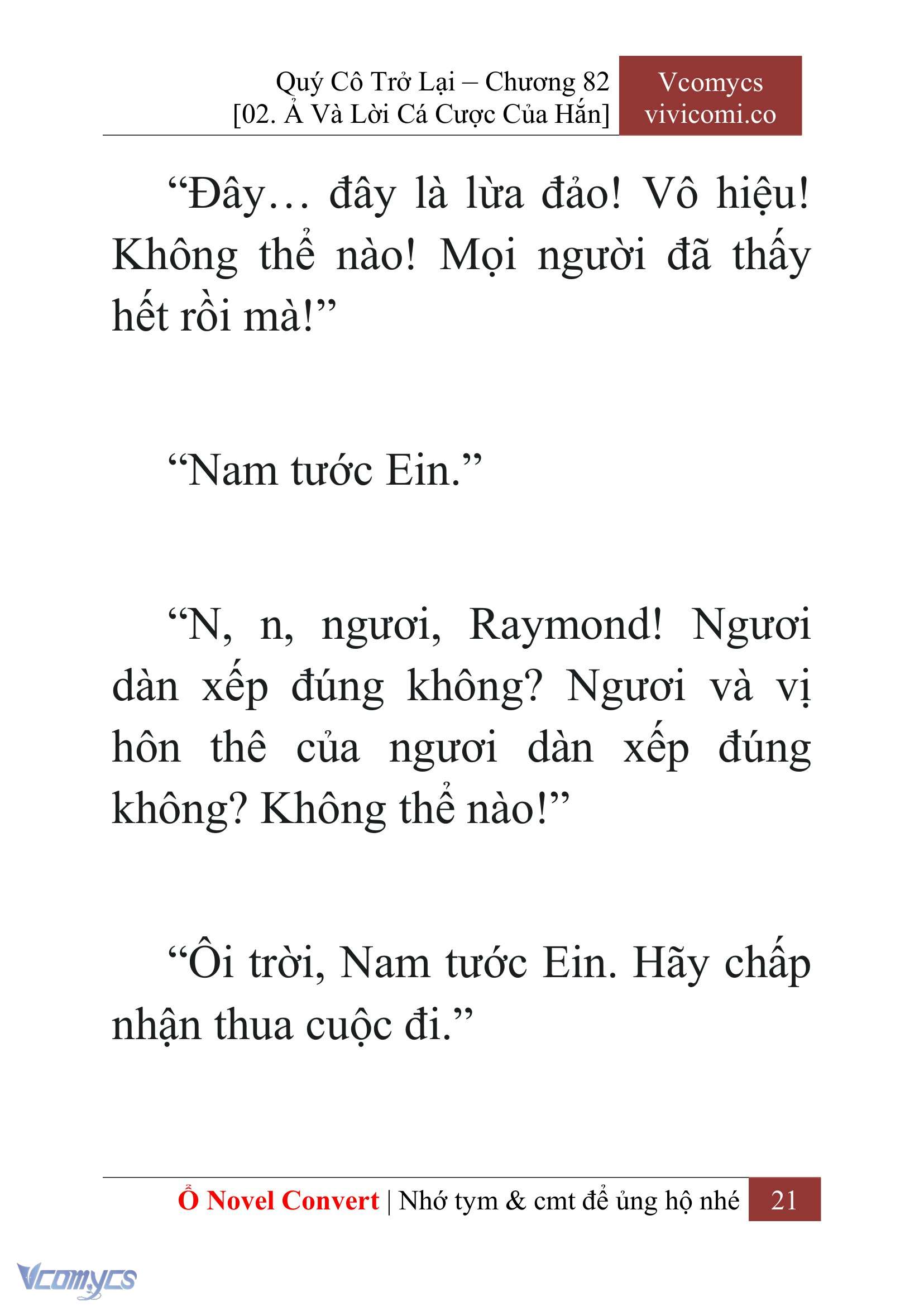 [Novel] Quý Cô Trở Lại Chap 82 - Trang 2