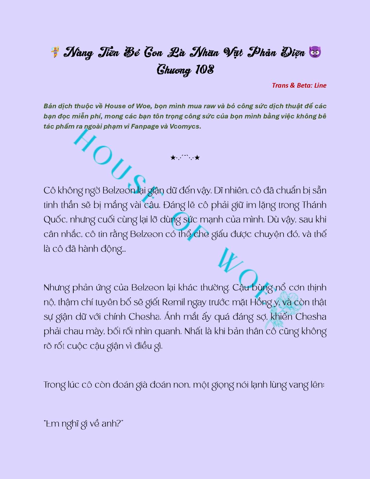 [NOVEL] NÀNG TIÊN BÉ CON LÀ NHÂN VẬT PHẢN DIỆN Chap 108 - Trang 2