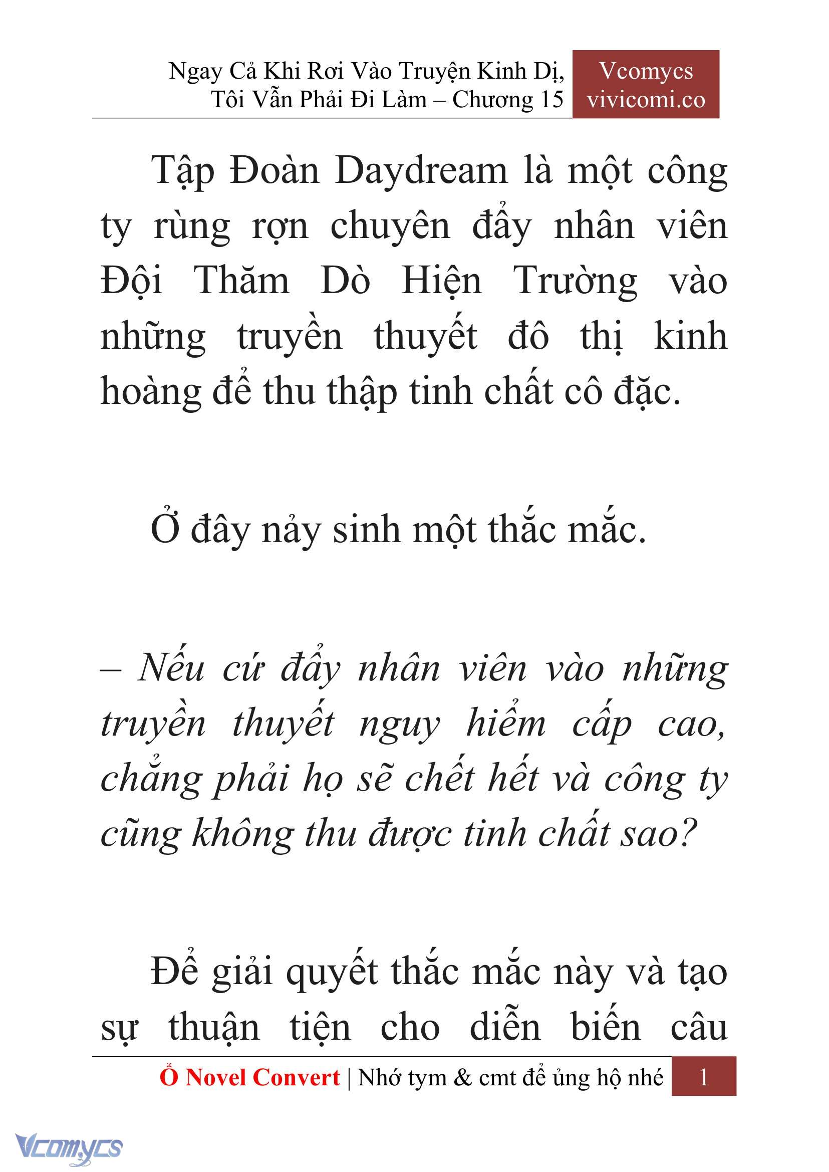 [Novel] Ngay Cả Khi Rơi Vào Truyện Kinh Dị, Tôi Vẫn Phải Đi Làm Chap 15 - Trang 2