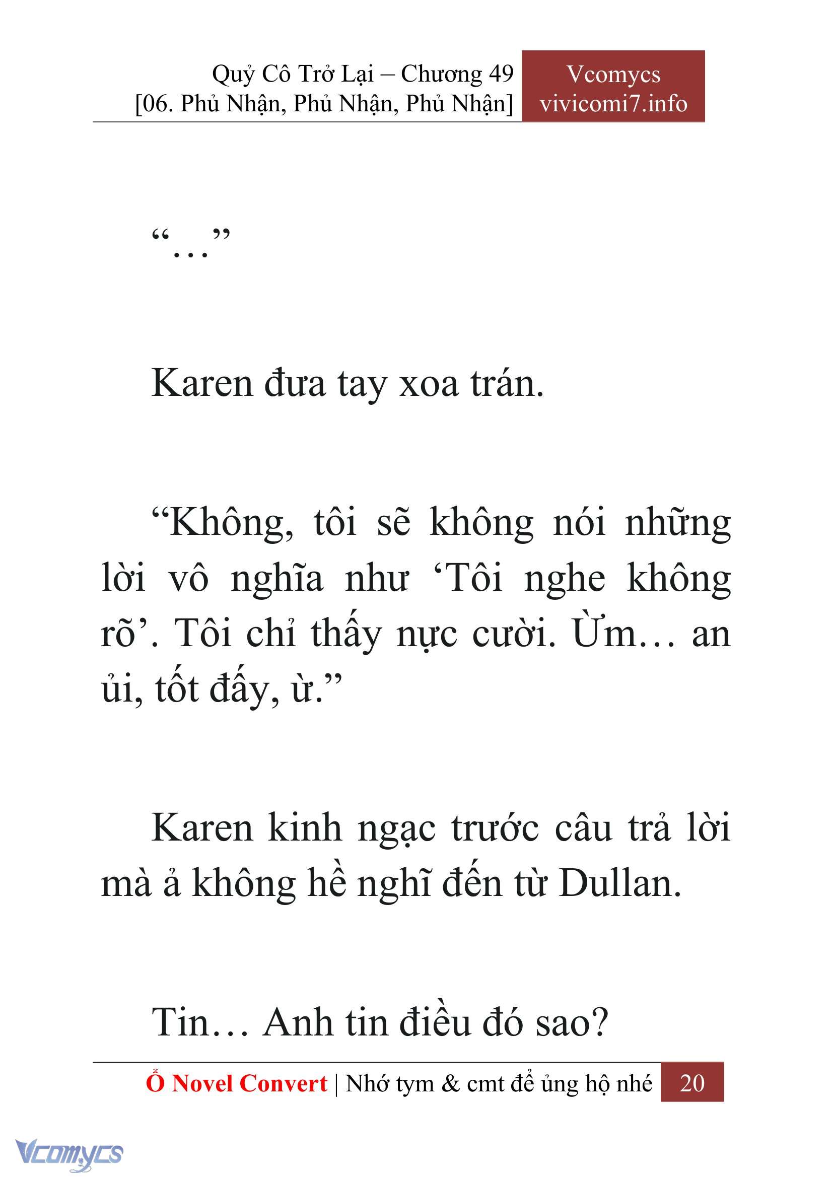 [Novel] Quý Cô Trở Lại Chap 49 - Next Chap 50