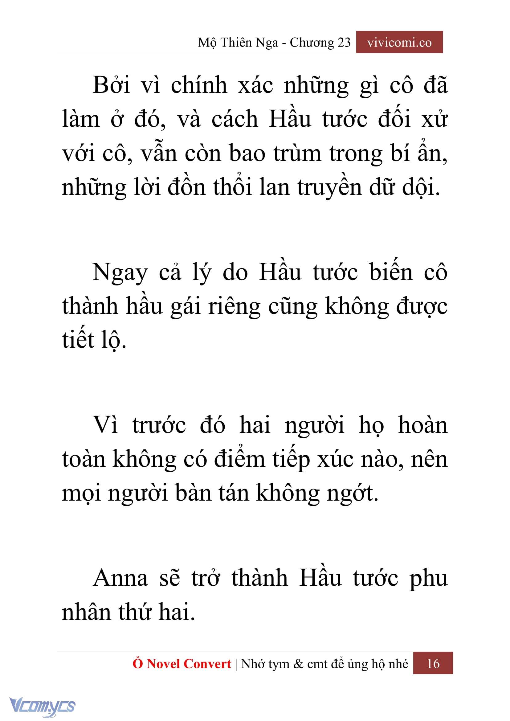 [Novel] Mộ Thiên Nga Chap 23 - Trang 2