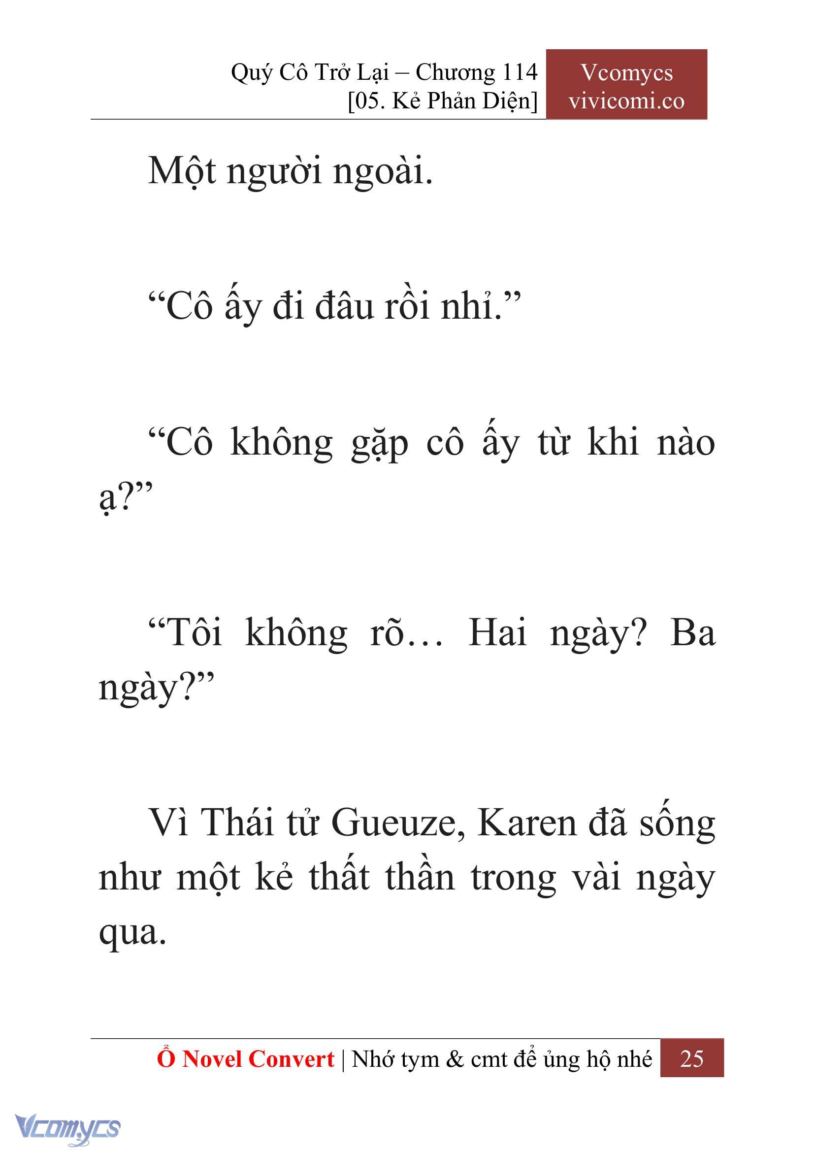 [Novel] Quý Cô Trở Lại Chap 114 - Trang 2