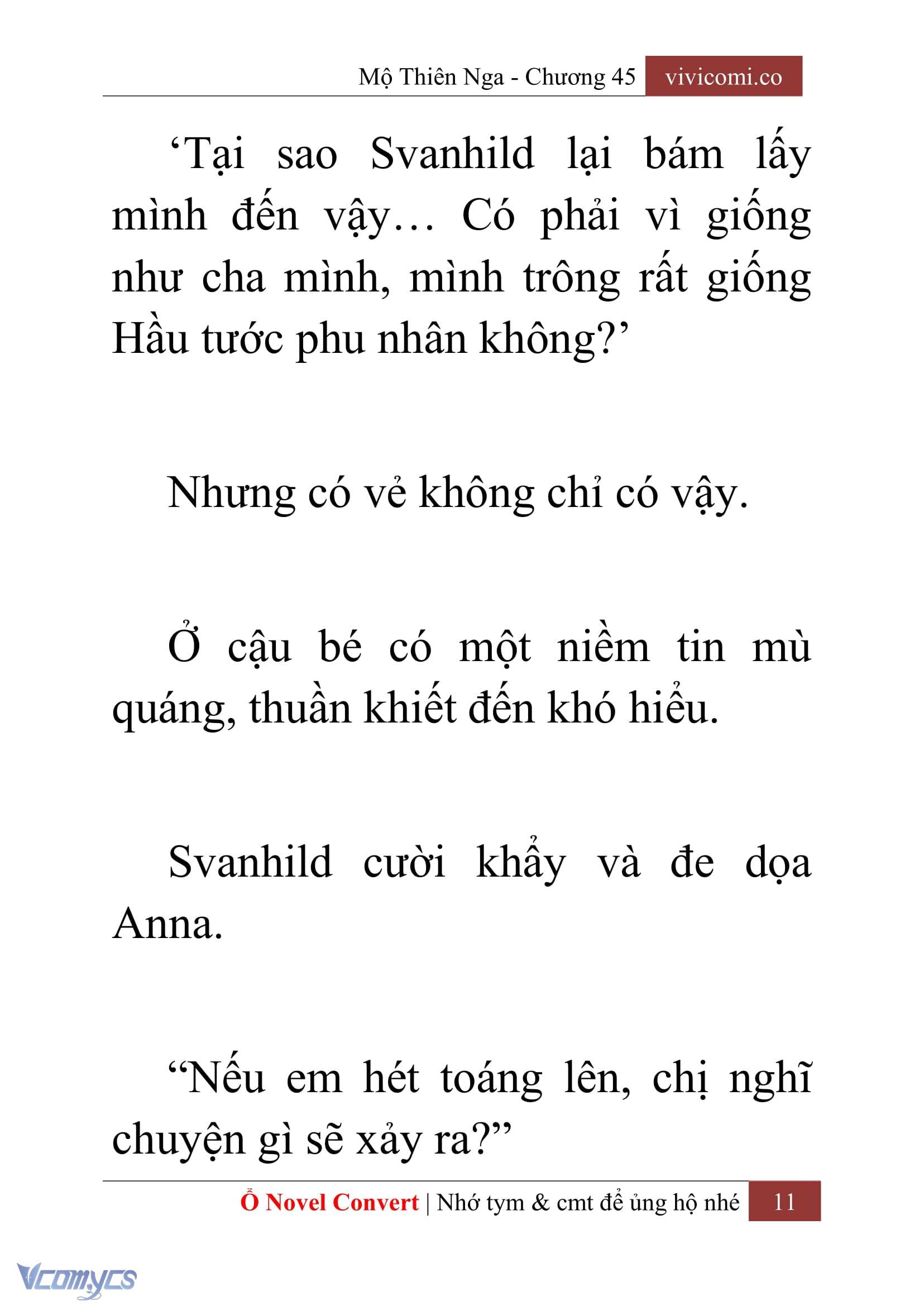 [Novel] Mộ Thiên Nga Chap 45 - Trang 2