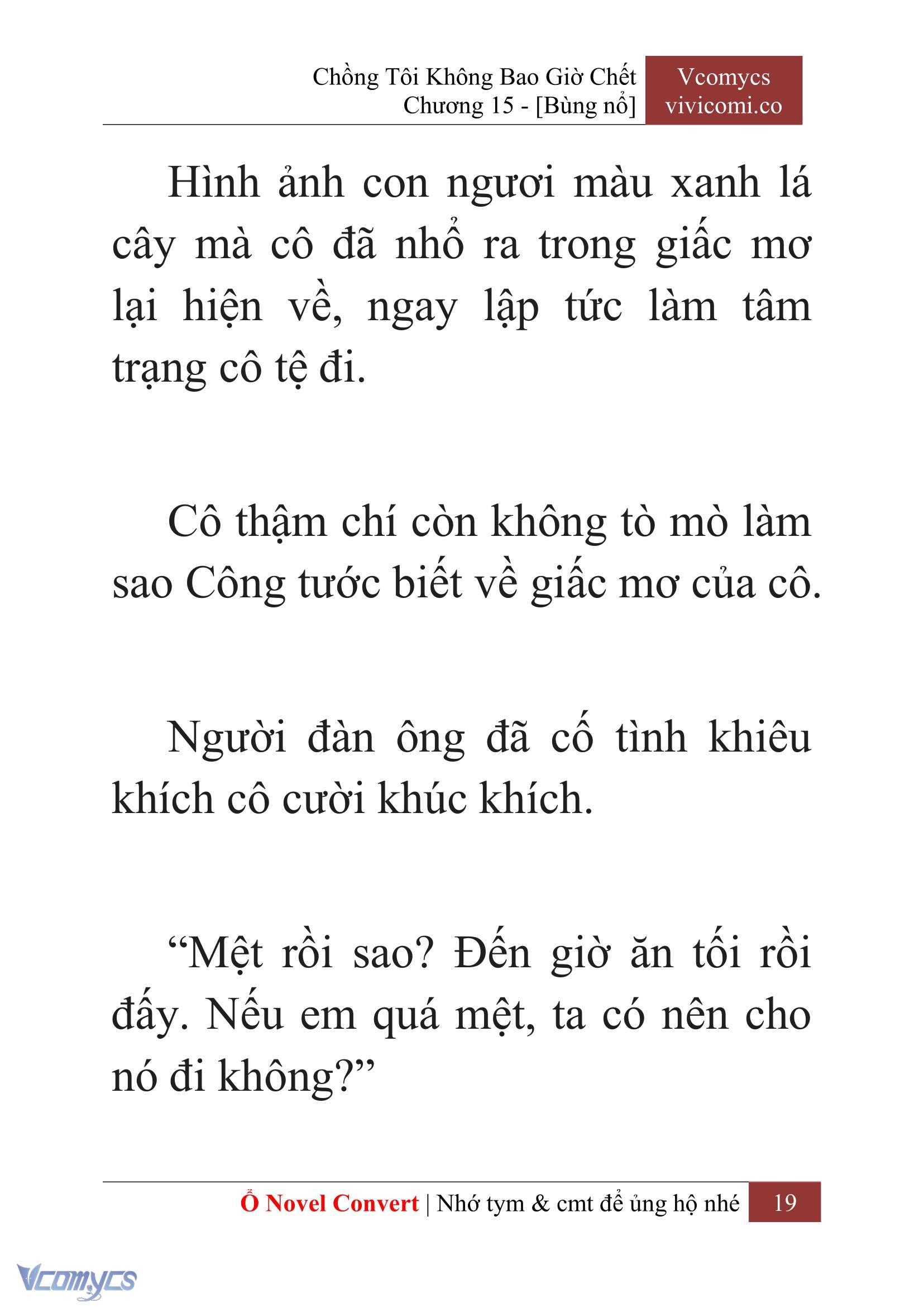 [Novel] Chồng Tôi Không Bao Giờ Chết Chap 15 - Trang 2