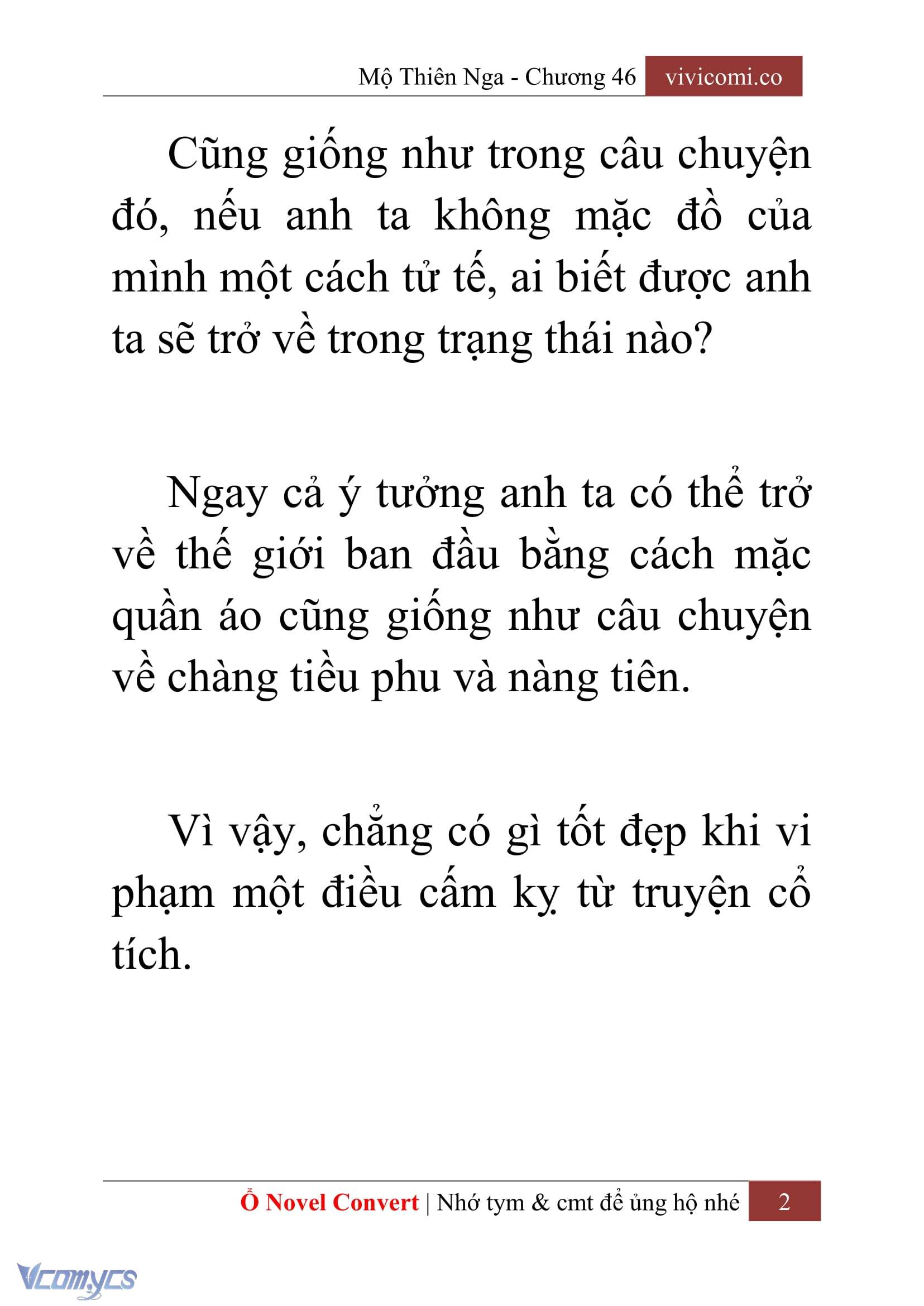 [Novel] Mộ Thiên Nga Chap 46 - Trang 2